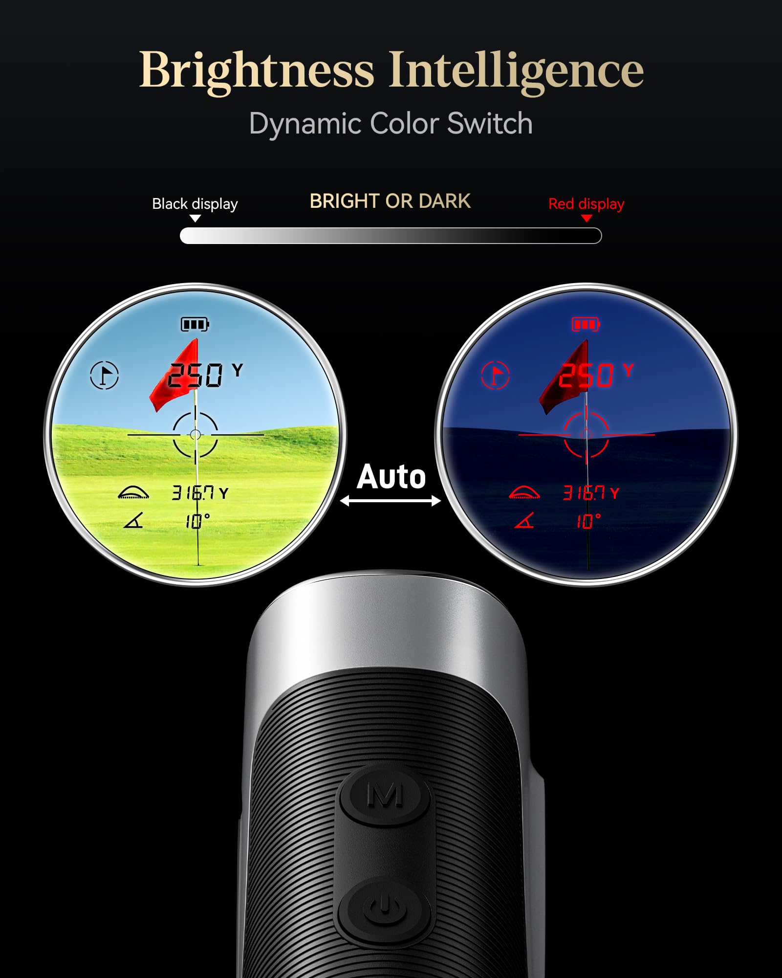 REDTIGER Golf Rangefinder 1200 Yards with Slope, Flag Lock & Vibration - 7X Magnification Laser Range Finder with Light-Adaptive Display, Rechargeable Battery & Magnetic Mount - GolfVue Series 2 for Golfers & Hunting Enthusiasts