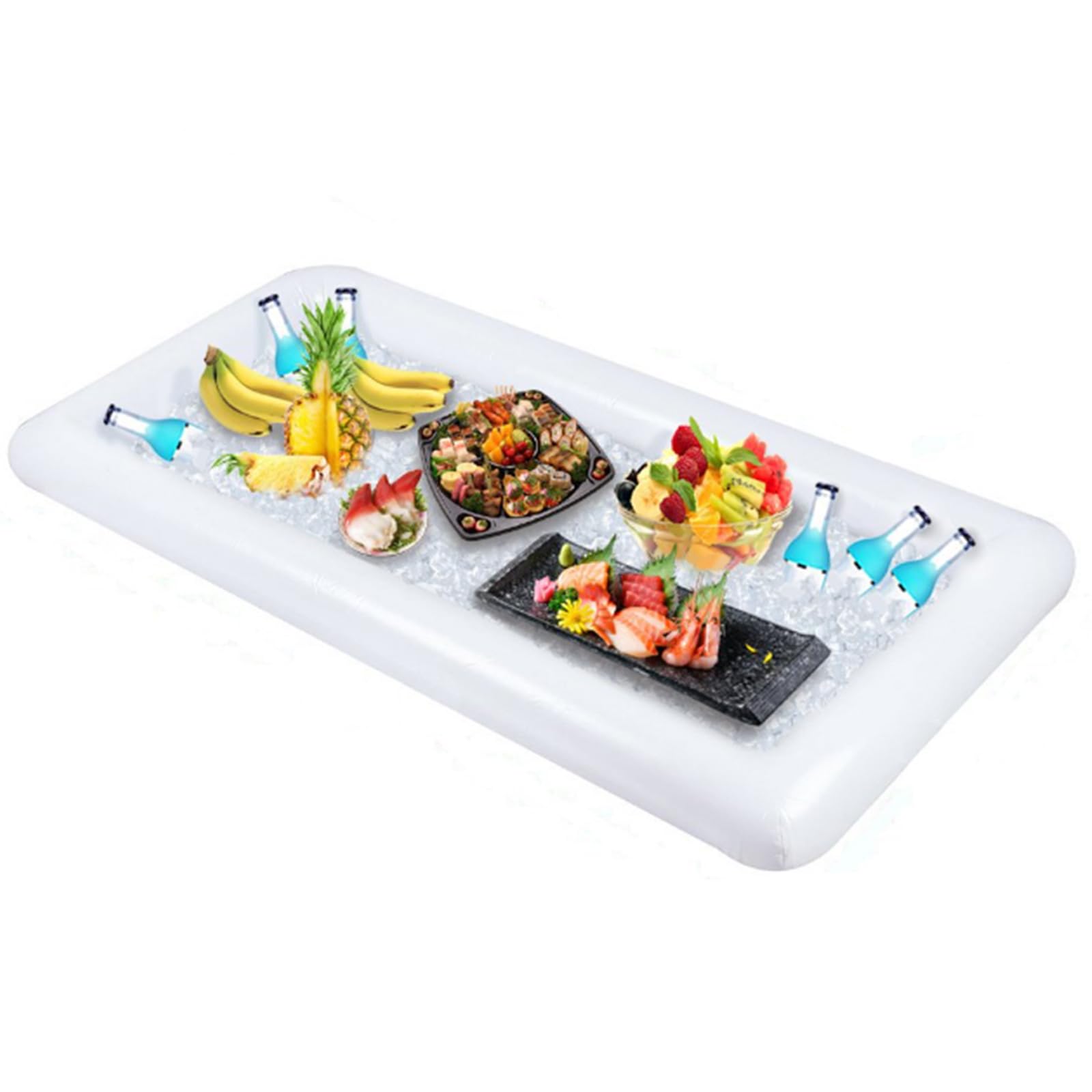 **Inflatable Serving Bar Tray with Drain Plug - Perfect for BBQ, Picnic, Pool Party, Buffet & Camping - Salad, Ice, Food & Drink Container (Pack of 1) - Ideal for Outdoor Gatherings, Beach Parties & Tailgating**