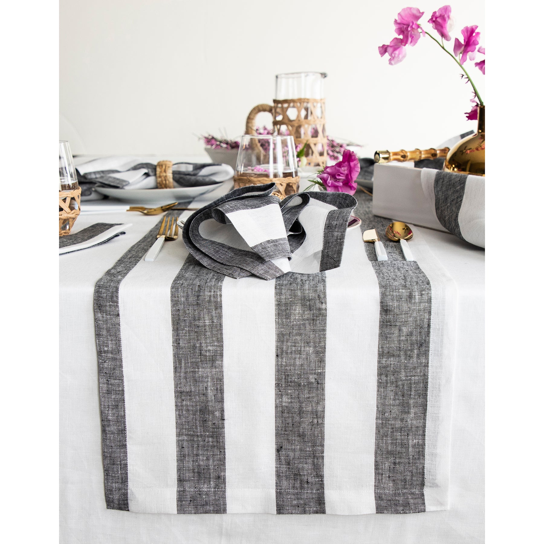 Navy and White Cabana Stripe