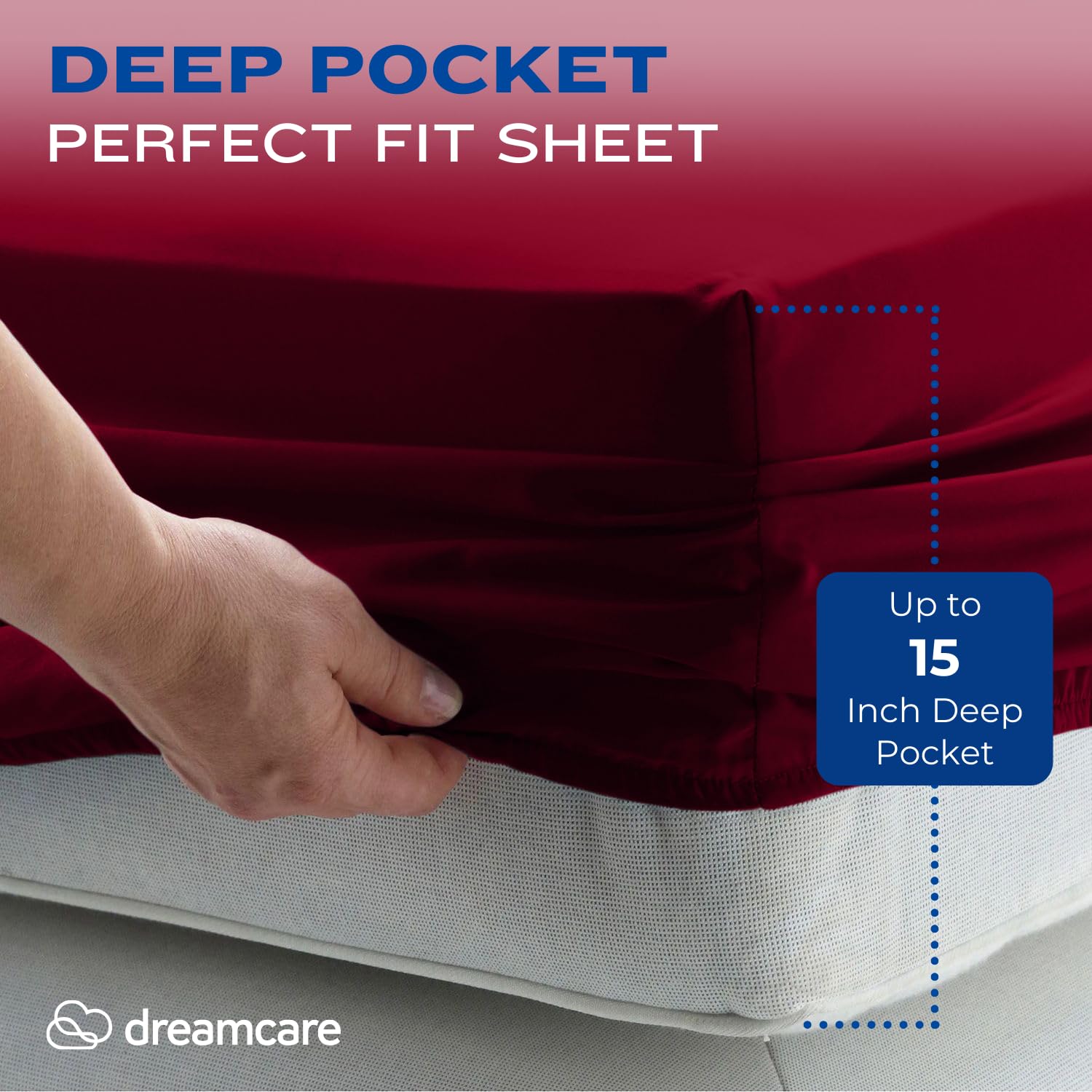 Cooling Queen Size Sheet Set - 4pc Deep Pocket Bed Sheets Up to 15