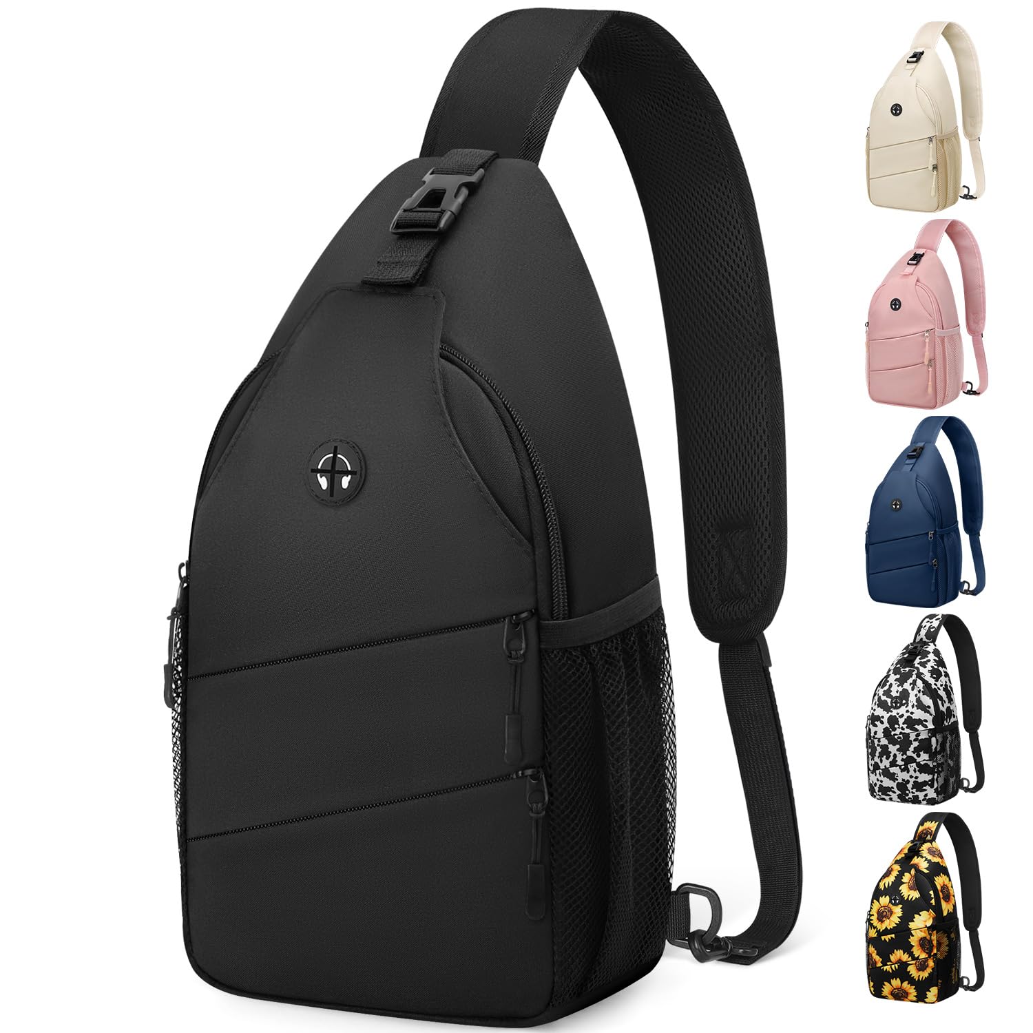 Trendy Unisex Crossbody Sling Bag with Convertible Shoulder Strap - Lightweight Chest Backpack for Women & Men - Perfect for Travel, Shopping & Daily Commute