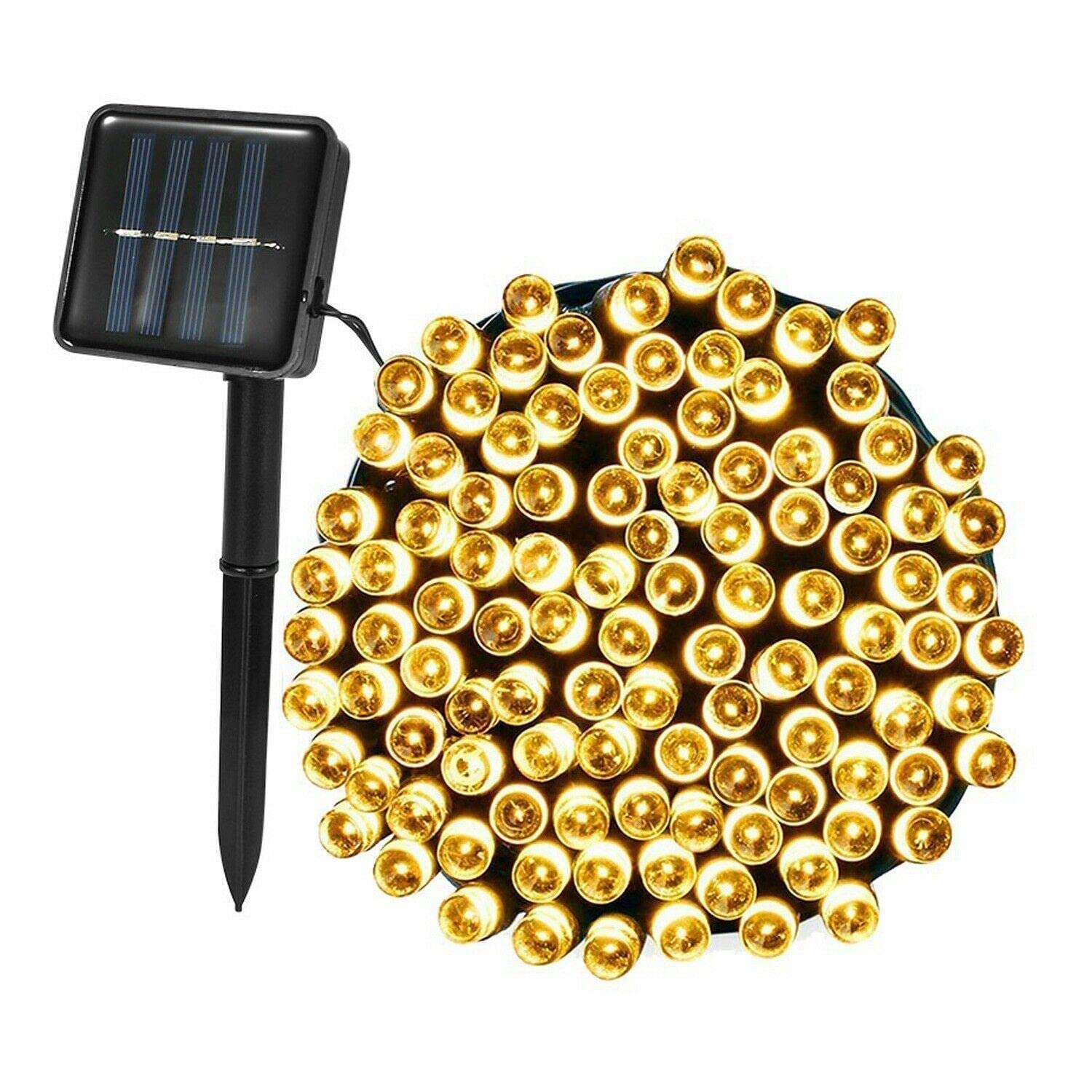 BouboboP 100LED Solar String Lights - Warm White Color, Waterproof Outdoor Christmas Decor for Garden, Yard, Pathway - Perfect for Holiday, Party, Wedding & Patio Lighting