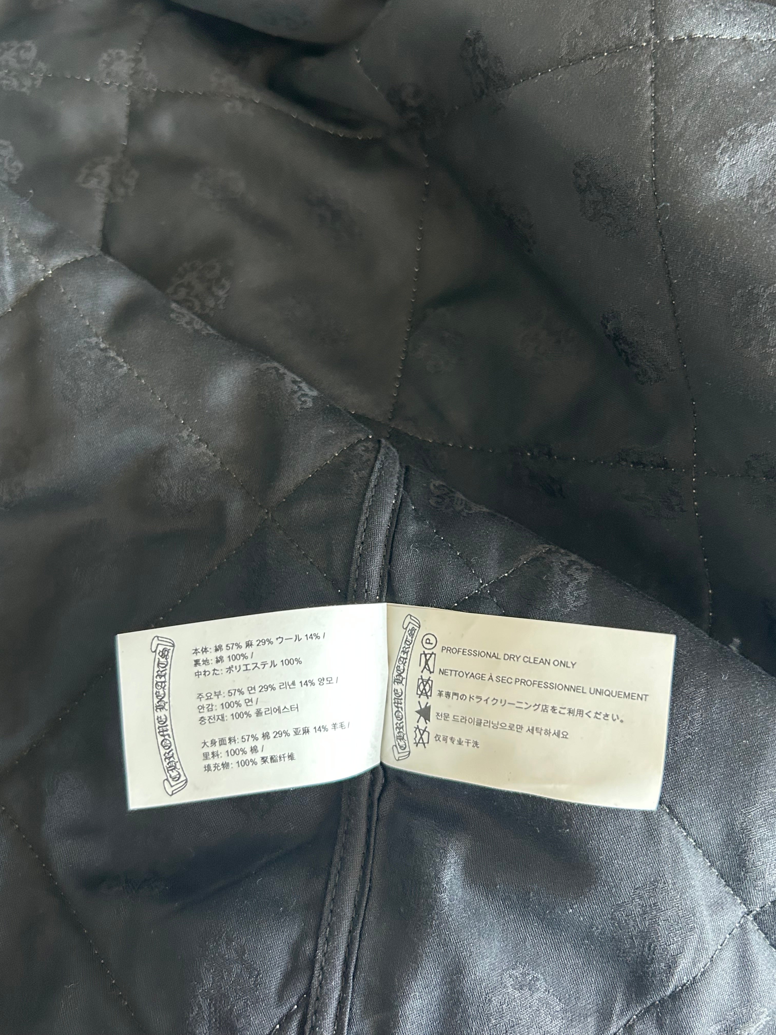Chrome Hearts Grey Quilted Button Up Jacket for Men - Stylish Designer Jacket for Casual Wear & Street Fashion