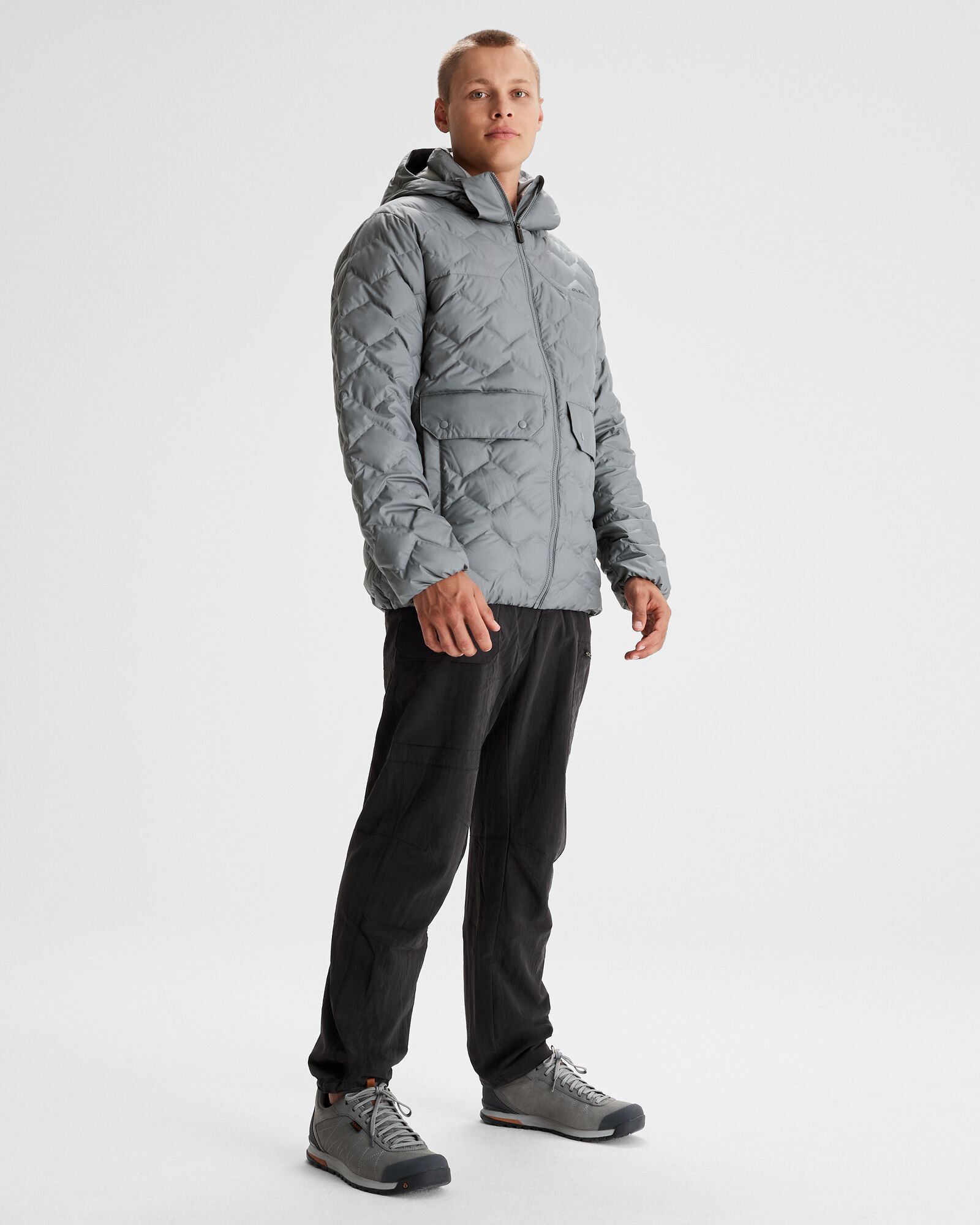 Men's Anytime Down Hooded Parka - Lightweight Warm Winter Jacket for Outdoor Activities | Moon Color
