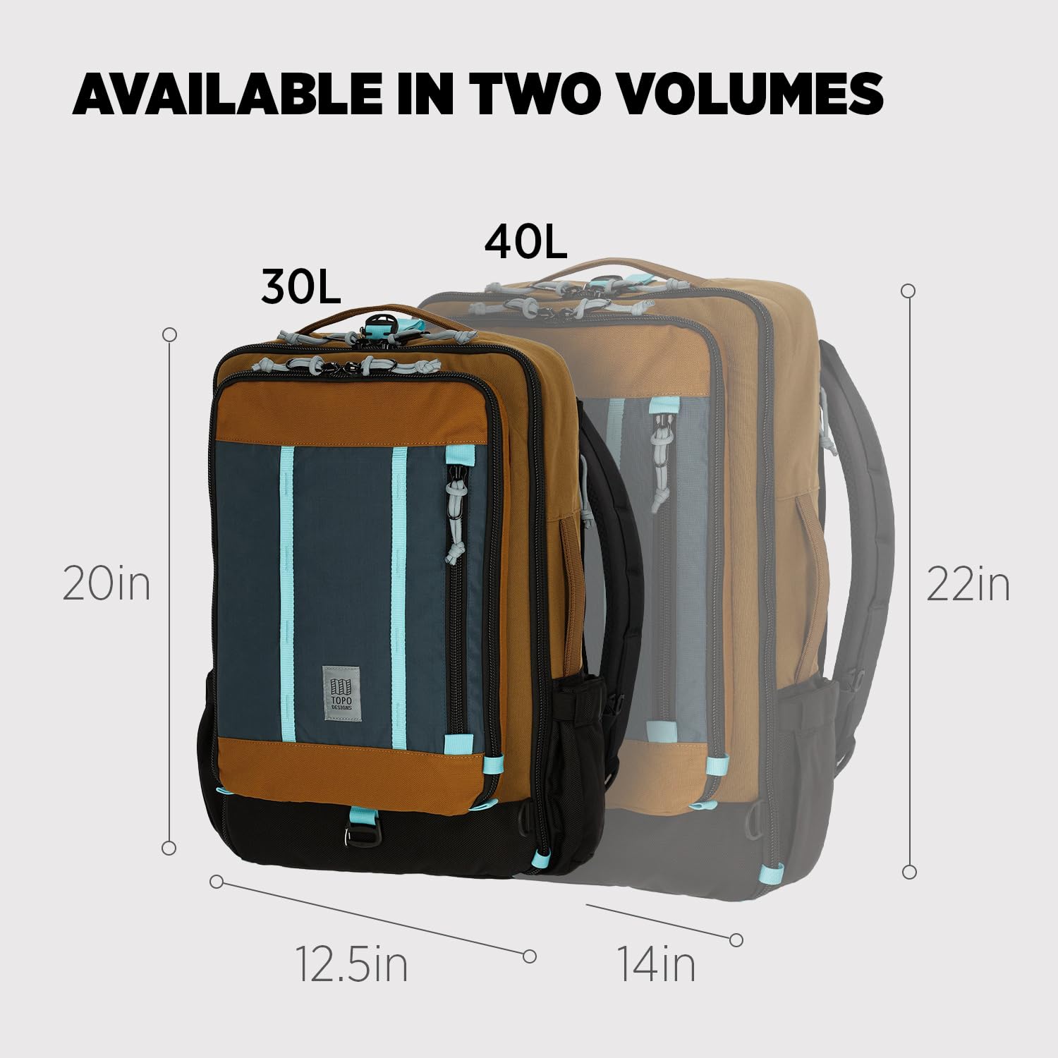 Topo Designs 30-40L Global Travel Backpack - Carry-On Compliant, 3-Way Carry Options & External Laptop Sleeve (30L, Palm Green) - Perfect for Business Trips, Weekend Getaways & Adventure Travel