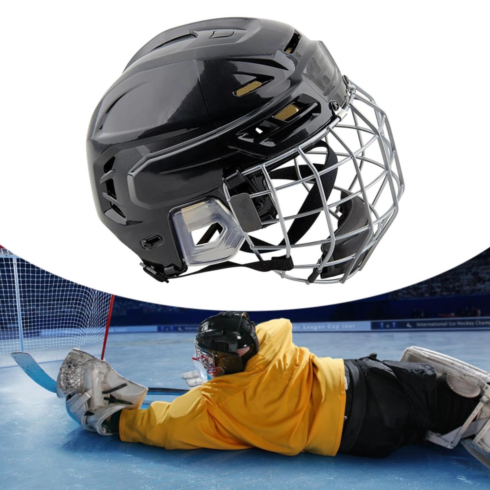 Best Ice Hockey Helmet with Cage - Breathable & Sturdy Head Protection for Practice & Games - Perfect for Youth & Adult Hockey Players