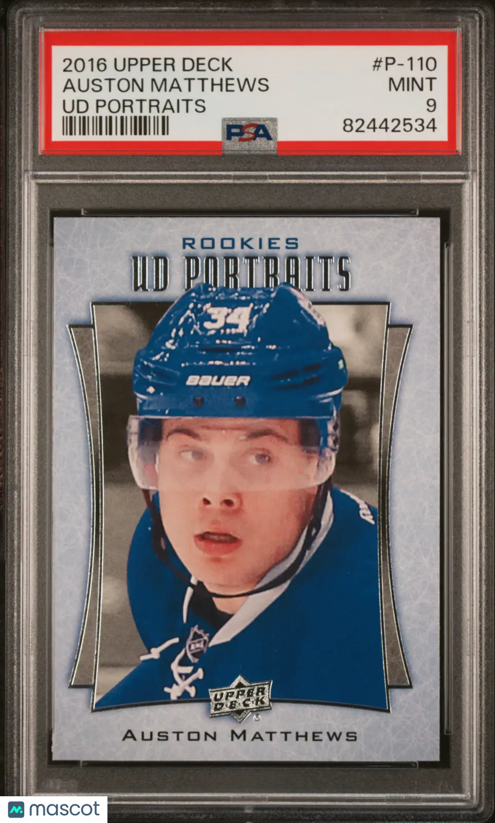 2016 Upper Deck Series 2 UD Rookie Portraits Auston Matthews PSA 9 #P 110 Hockey Trading Card - Perfect for Collectors, Investors & NHL Fans