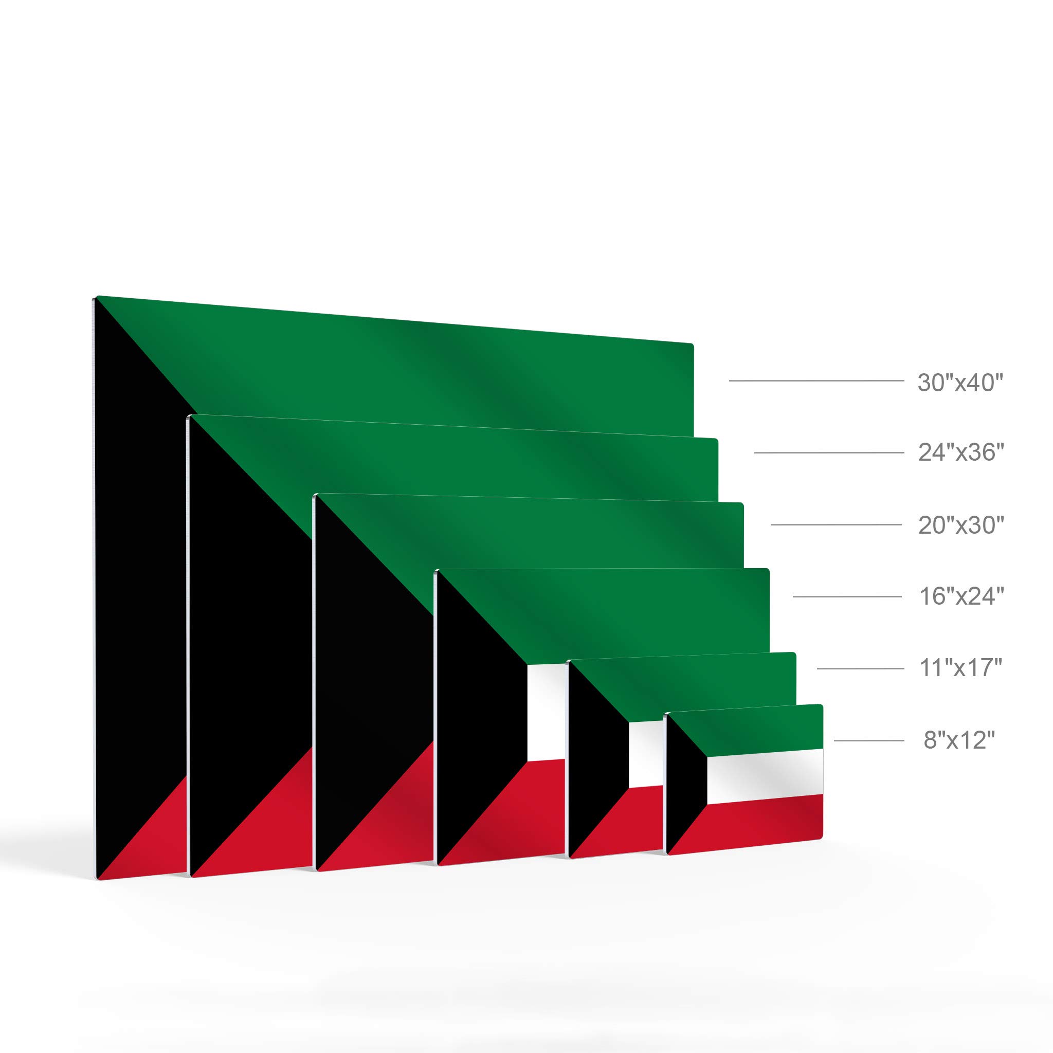 Kuwait Flag Metal Wall Art Print - 30x40 Inches, Made in USA | Modern Home Decor for Office, Living Room, Dorm, Bedroom, Kitchen, Man Cave, Sports Club & Bar | Ready to Hang Country Flags Decor for Patriotic Display & Gift Giving