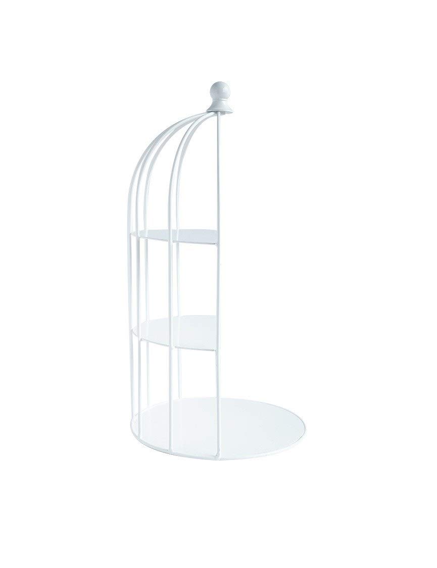Wrought Iron Bird Cage Cake Stand - White Multi-Layer Dessert Display for Wedding, Birthday Party & Tea Time Decor | Elegant Snack Holder for Cakes, Cupcakes & Pastries