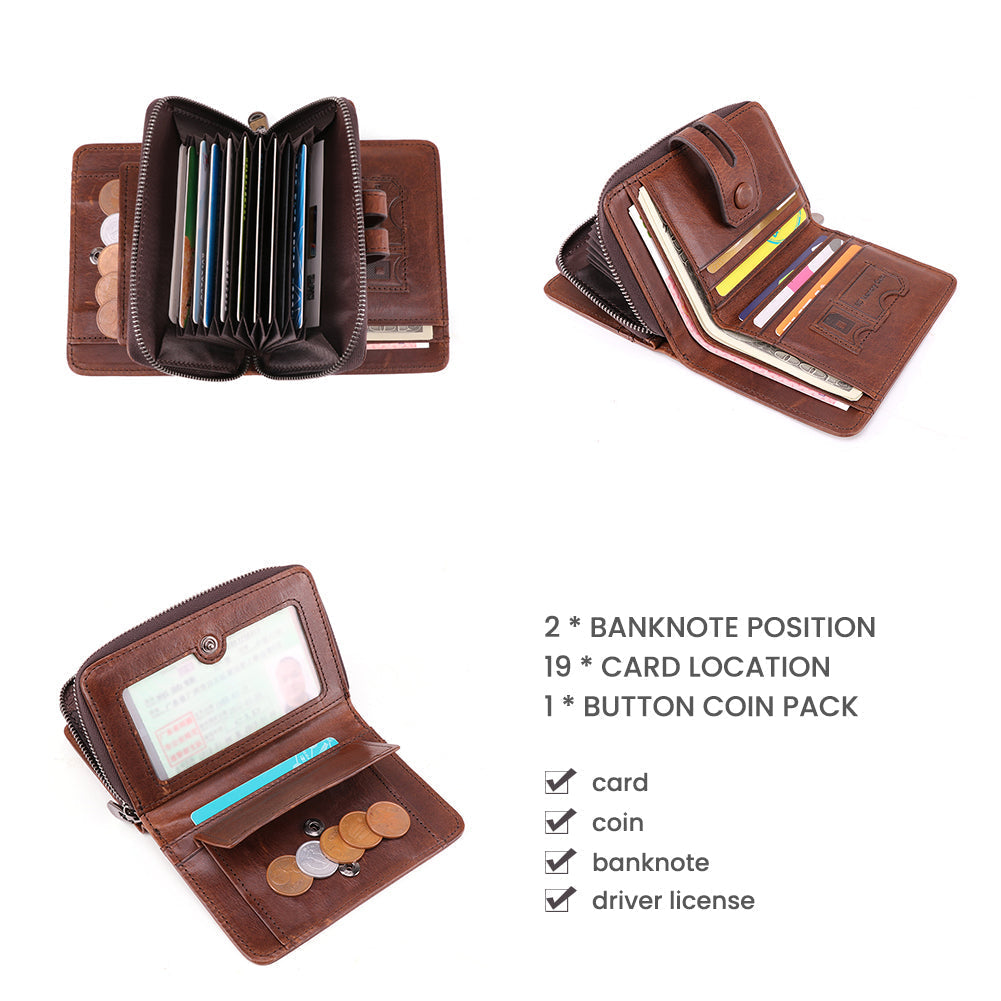 Premium Men's RFID Blocking Genuine Leather Bifold Wallet - Slim & Secure for Everyday Use, Travel & Business