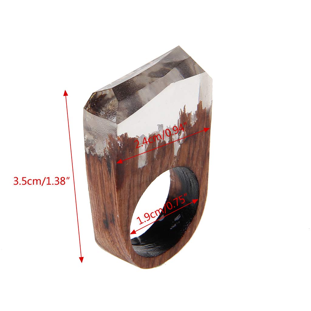 Handmade Wood Resin Ring with Secret Forest Scenery Inside - Unique Nature Inspired Jewelry for Women - Perfect for Gifts, Weddings & Boho Fashion