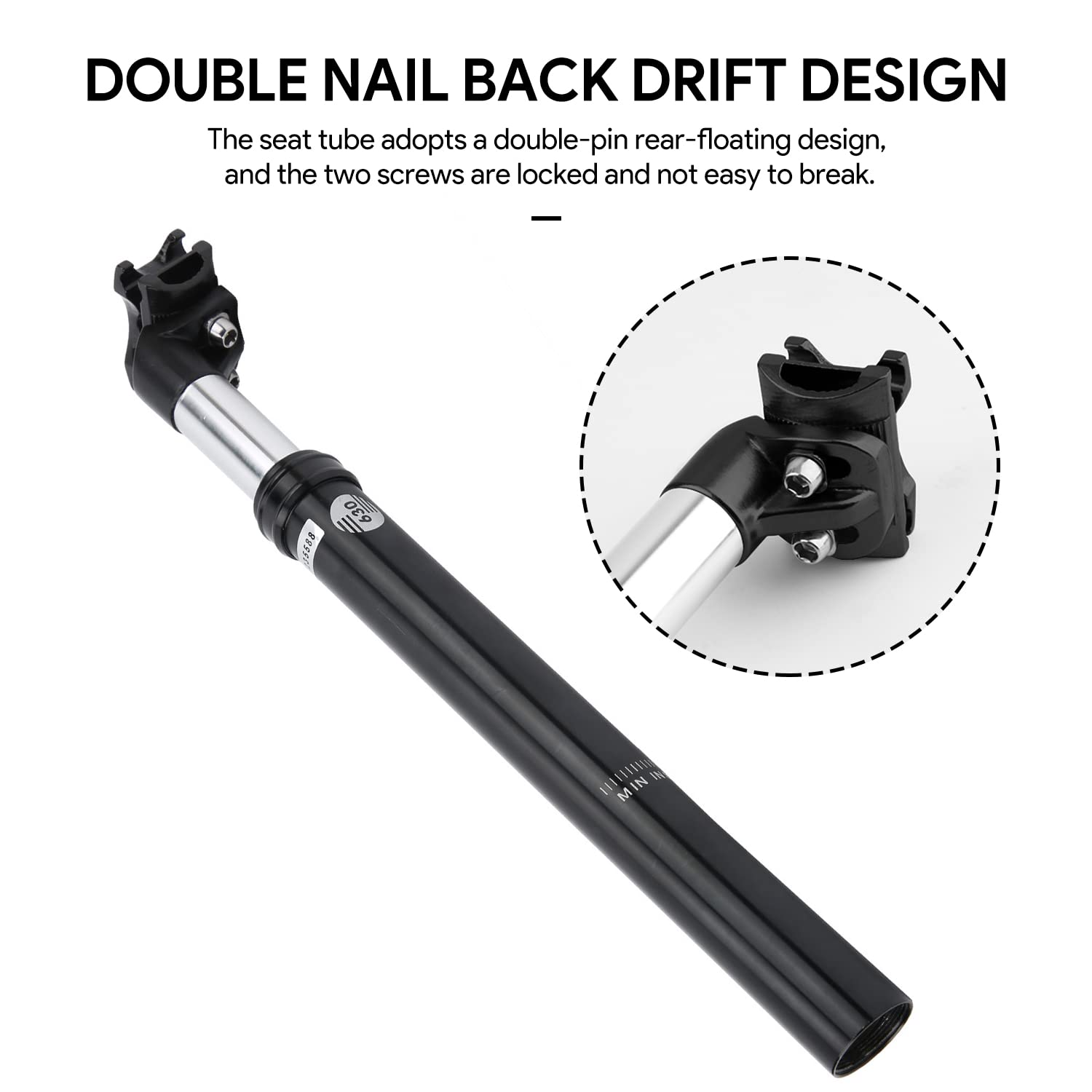 **Tissting 335mm/13.2 Inch Adjustable Aluminum Alloy Bike Shock Absorber Seatpost - Hydraulic Suspension for Mountain, Road & Agent Bikes - Perfect for Off-Road Trails & Long-Distance Cycling**