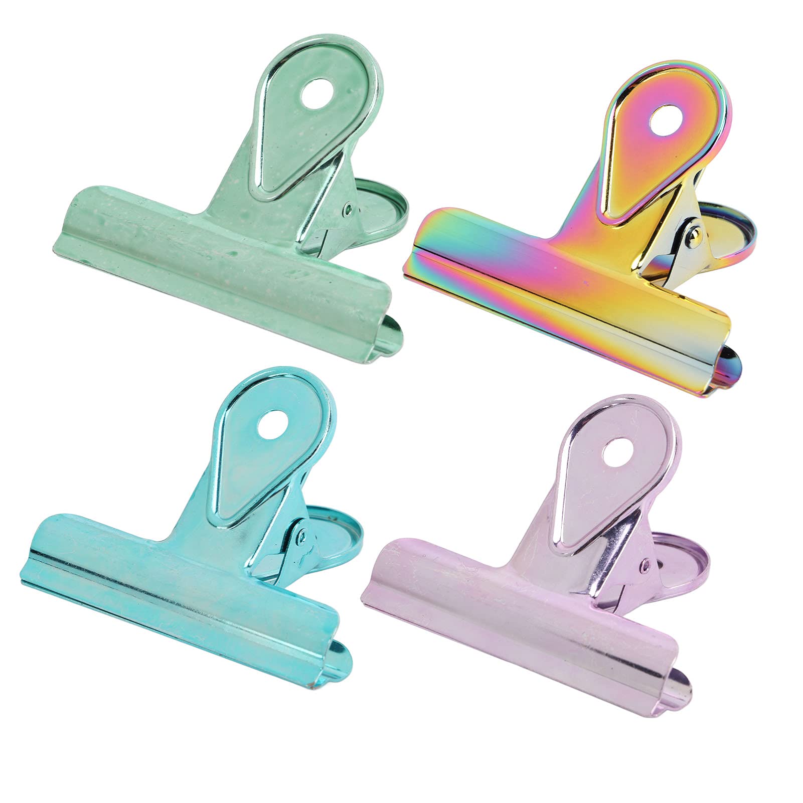 Agatige 4-Pack Heavy Duty Magnetic Bag Clips - Strong Spring Chip Clips for Sealing Food Bags, Snacks, Chips & More - Perfect for Kitchen, Pantry, Office & School Organization