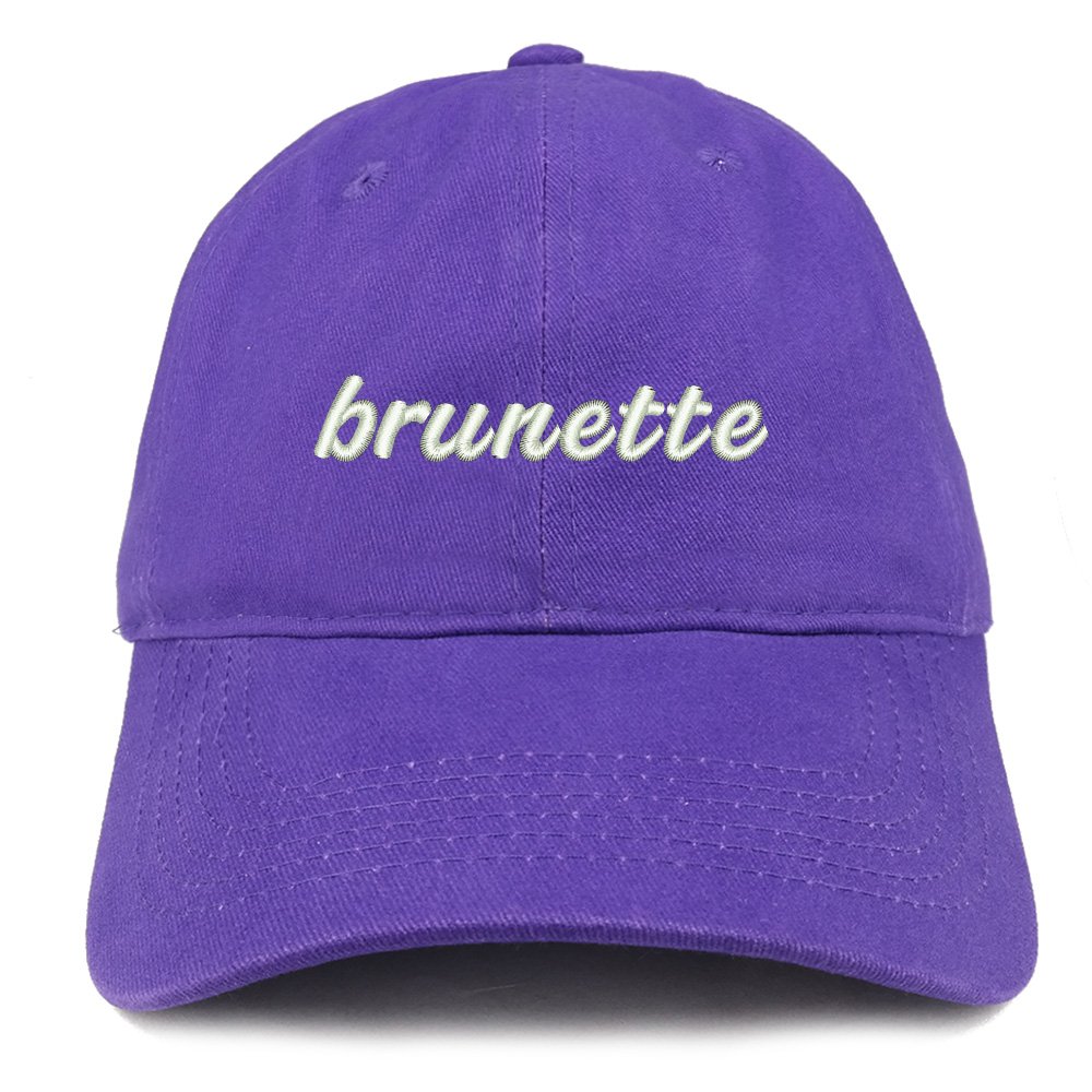 Trendy Embroidered Cotton Baseball Cap for Women - Brunette Low Profile Brushed Cotton Hat - Casual Fashion Accessory for Outdoor, Sports & Daily Wear