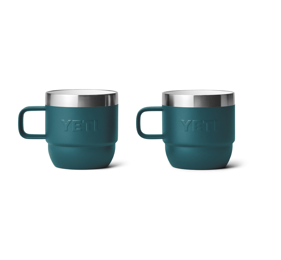 Rambler 6 oz Stackable Mugs (2 Pack) - Insulated Stainless Steel Camping Cups for Coffee, Tea & Outdoor Adventures - Perfect for Hiking, Picnics & Travel