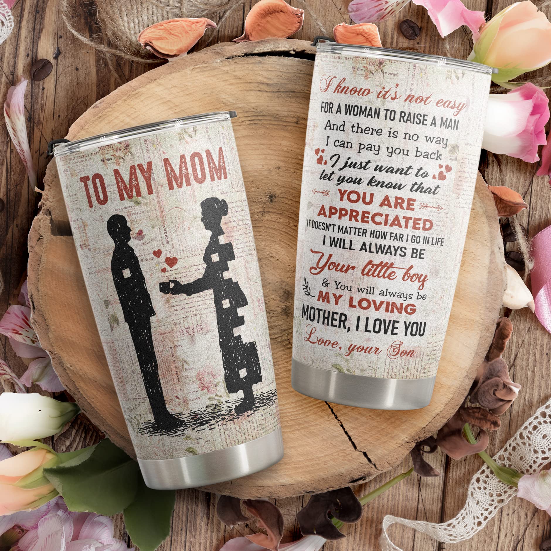 Macorner Mother's Day & Birthday Gifts for Mom, Women - 20oz Stainless Steel Tumbler with Lid & Straw, Christmas Gifts from Son & Kids, Perfect for Coffee, Tea, and On-the-Go Hydration