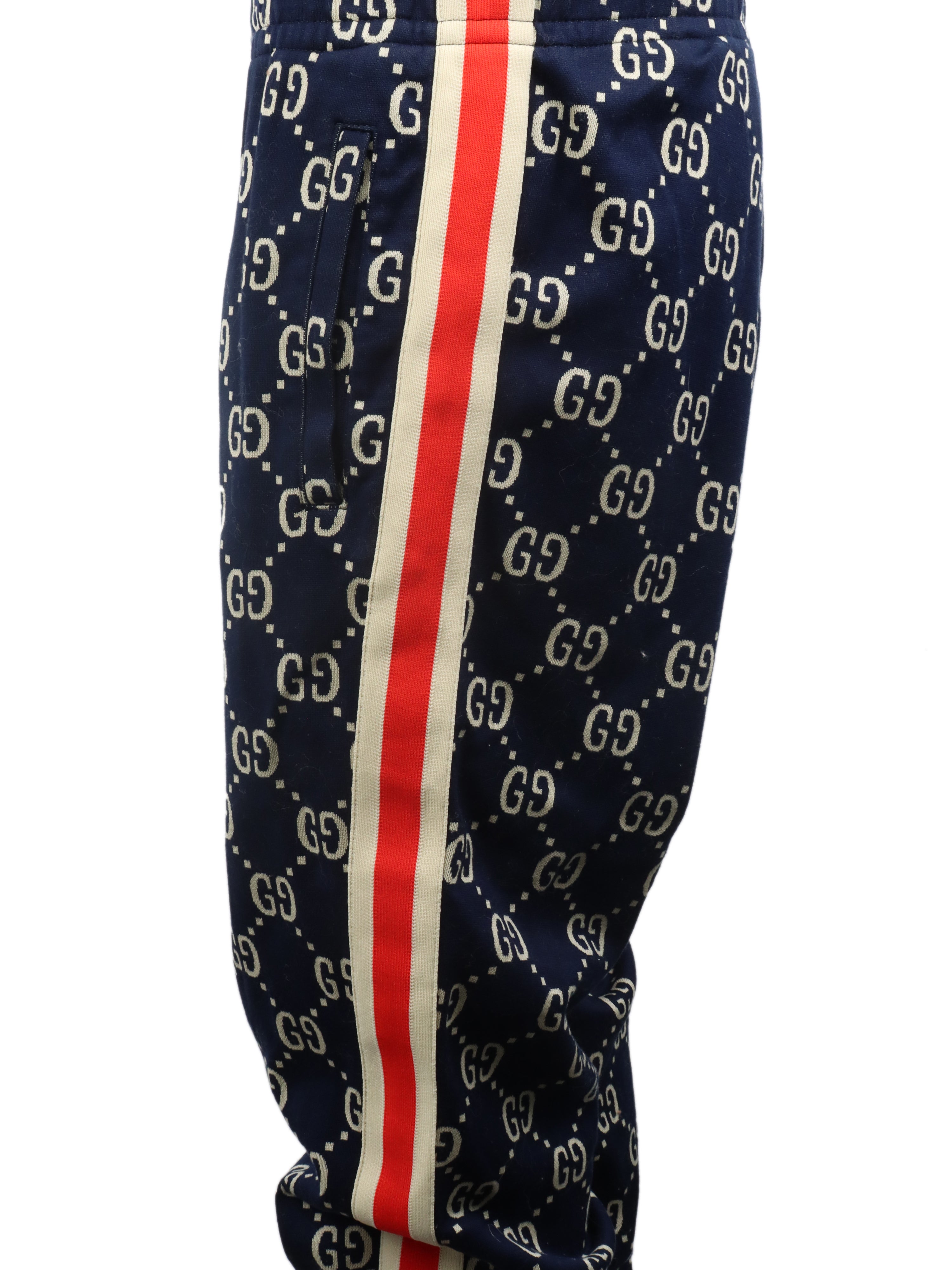 Gucci Blue Monogram Track Pants for Men - Stylish & Comfortable Joggers for Casual Wear, Gym, and Lounge