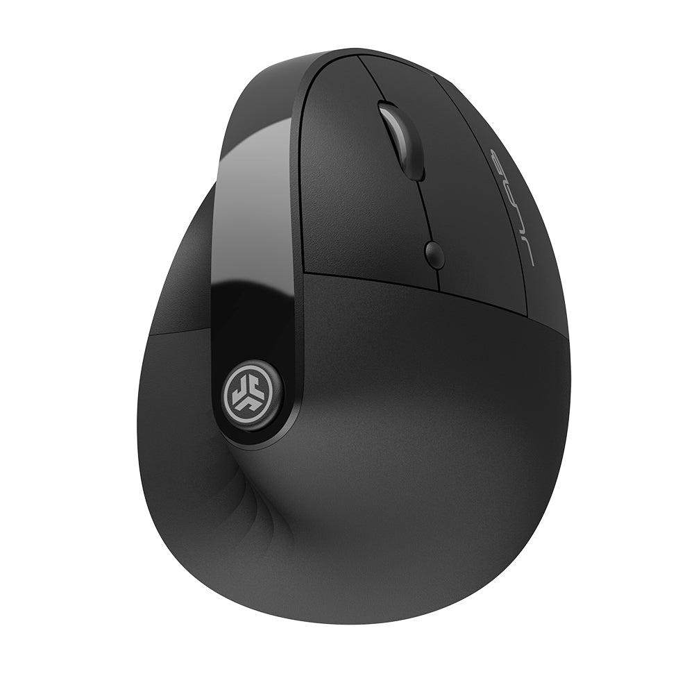 JBuds Ergonomic Wireless Mouse - Black, Comfort Grip for Office & Gaming, Long Battery Life, USB Receiver - Perfect for Work, Home & Travel Use