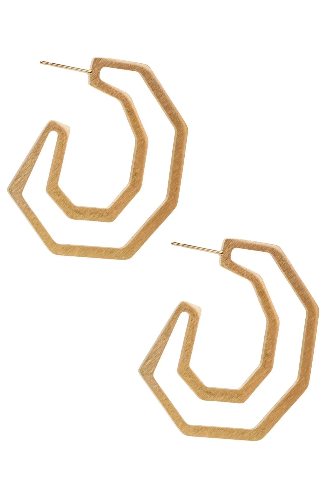 Angled Geometric Earrings for Women - Trendy Gold Hoop Earrings for Everyday Wear | Perfect for Office, Party & Casual Outfits