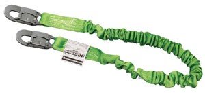 Honeywell 216M-Z7/6FTGN Miller Single Leg Z7 Maynard II Shock Absorbing Safety Lanyard with Locking Snap Hooks, Warning Flag & Red Core Wear Indicator - 6 Feet, Green - Fall Protection for Construction, Roofing & Industrial Work
