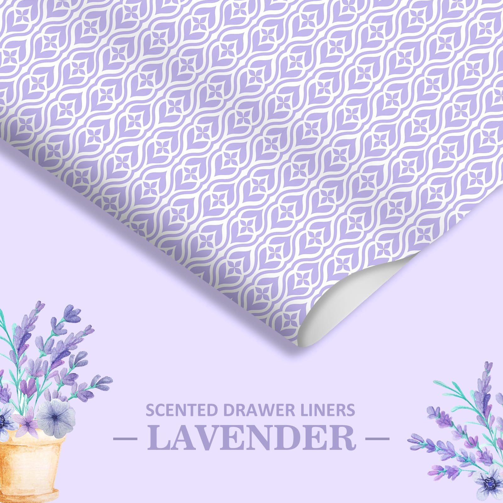 SCENTORINI 15-Pack Lavender Scented Drawer Liners - 14.3x19.5 Inch Scented Paper Sheets for Dressers, Closets & Cabinets - Fresh Fragrance Wardrobe Organizer for Clothes Storage & Home Decor