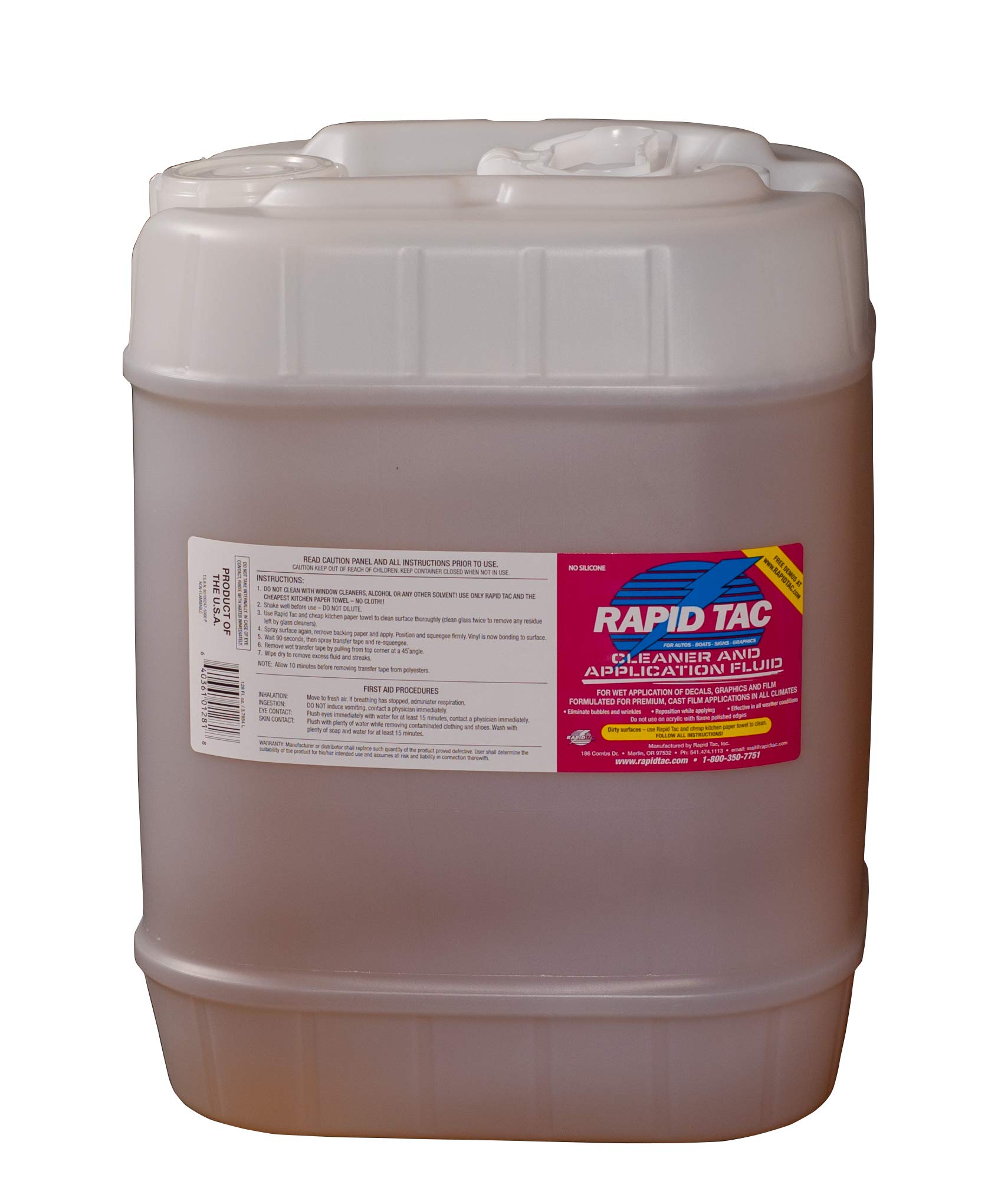 Premium Decal Application Fluid - 5 Gallon Jug (640 oz) for Vinyl Wraps, Auto Graphics & Boat Decals - Bubble-Free Installation for Cars, Trucks, Boats & Commercial Signs