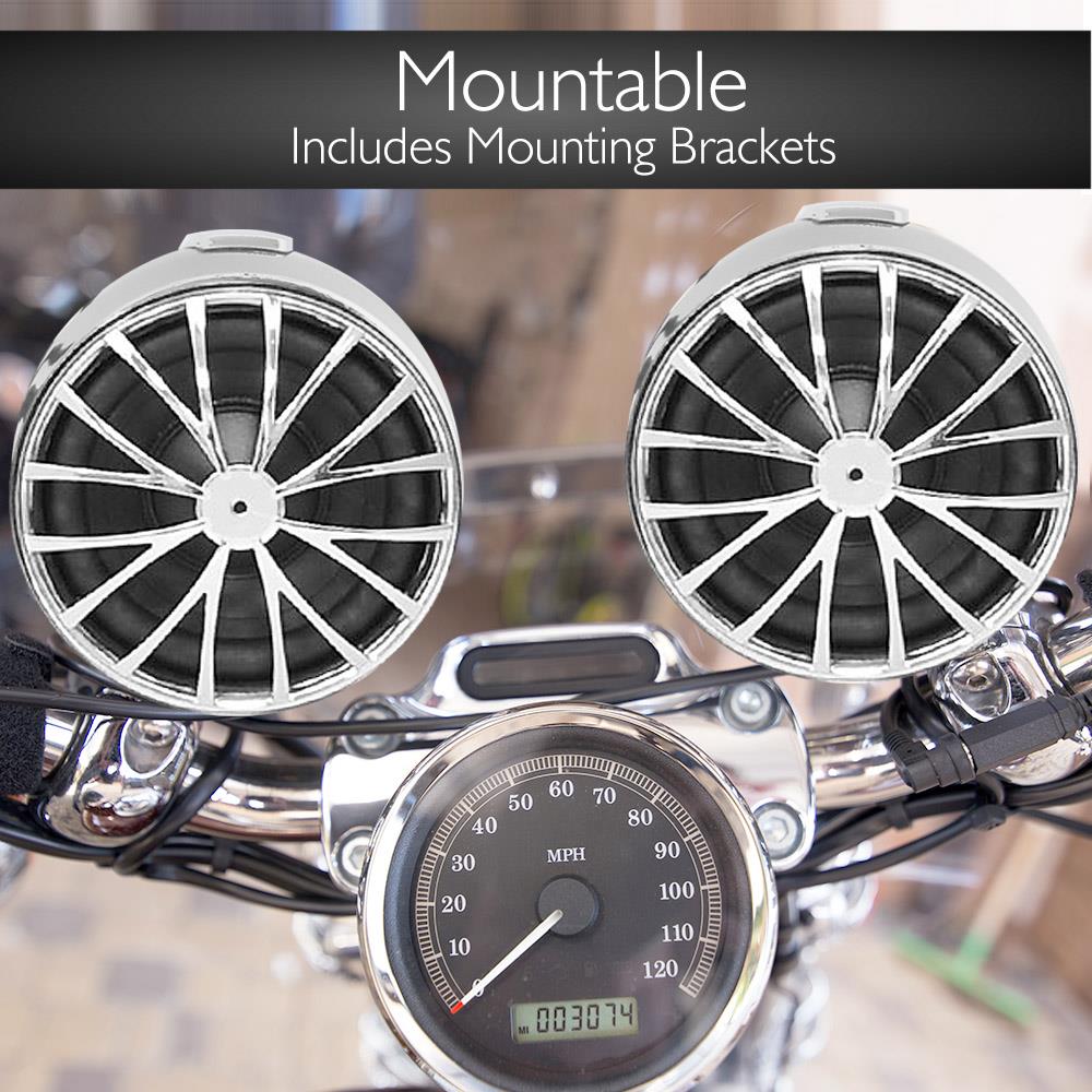 Wireless Bluetooth Motorcycle Speakers System Kit - Waterproof & High-Quality Sound for Outdoor Riding & Adventure