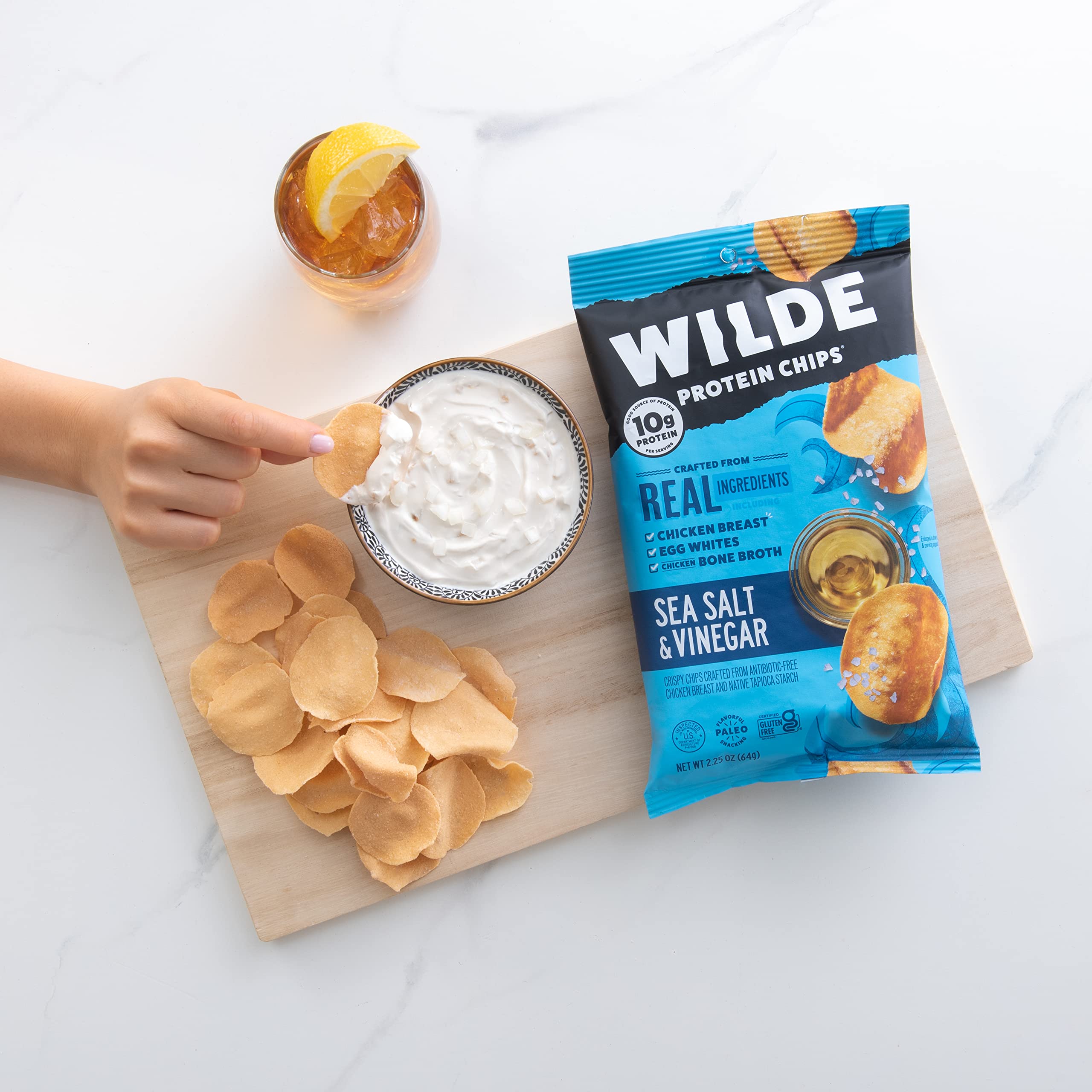 WILDE Protein Chips Variety Pack - Buffalo, Nashville Hot, Himalayan Pink Salt, Sea Salt & Vinegar | Thin & Crispy High Protein Snacks | Keto Friendly, Gluten Free | Made with Real Ingredients | 2.25oz Bags (8 Pack) | Perfect for Keto Diet, Office Snacking & Post-Workout Fuel