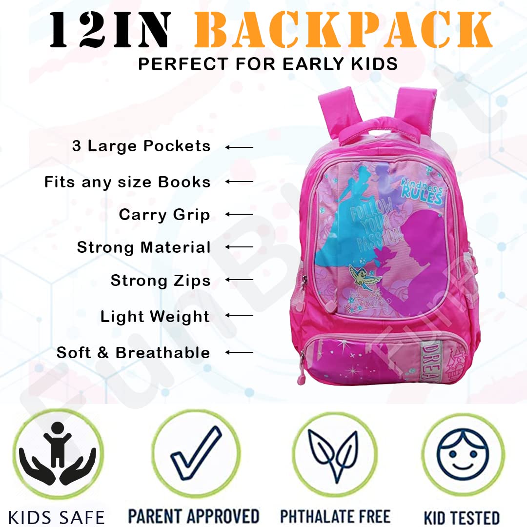 FunBlast Durable Large Capacity School Backpack for Boys & Girls - 46.5cm College Bag with Multiple Pockets | Perfect for School, Travel & Daily Use (Pink)