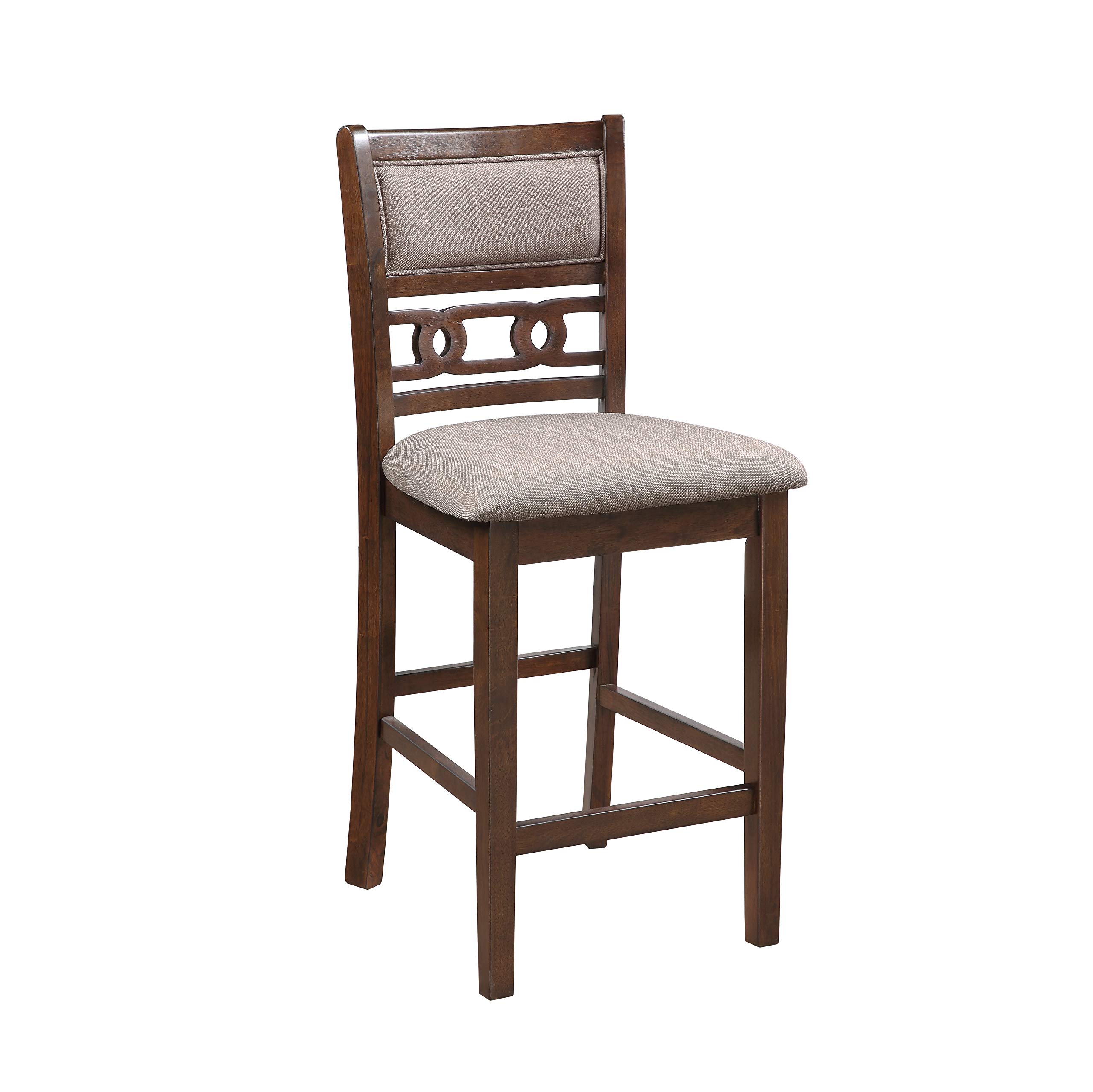 Classic Gia Counter Table Set with 2 Dining Chairs & Storage Shelf - 30 Inch Cherry Brown - Perfect for Small Kitchens, Breakfast Nooks & Studio Apartments