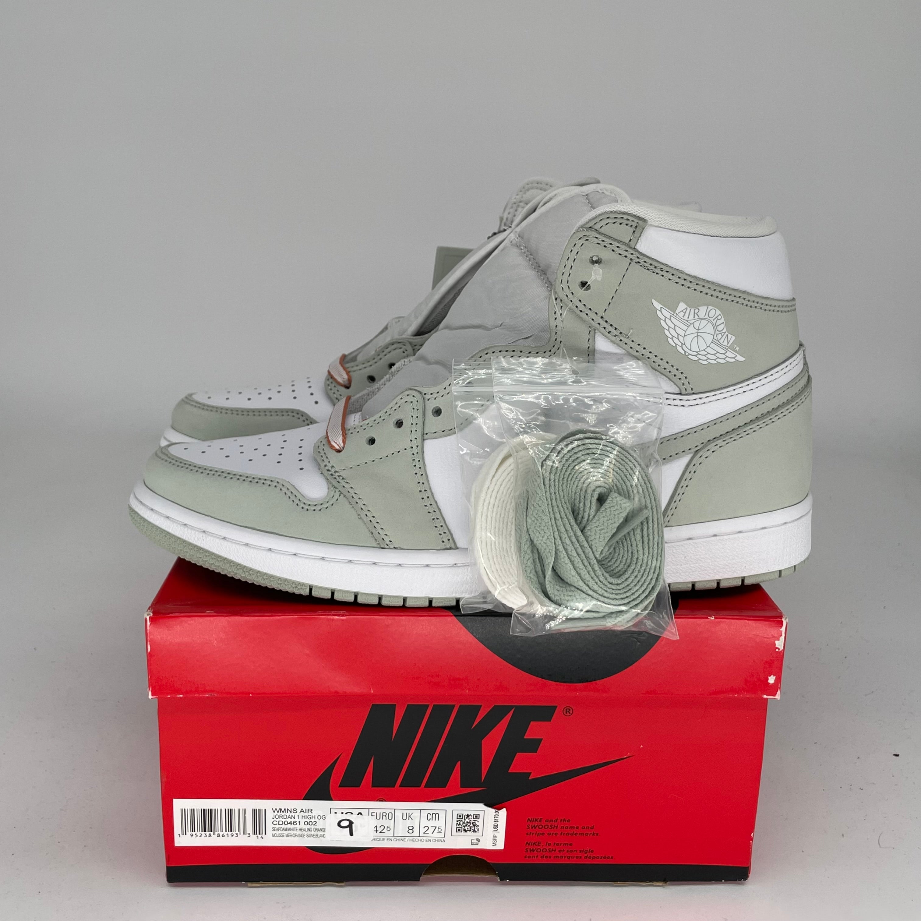 AIR JORDAN 1 SEAFOAM Women's Sneakers Size 9/10.5W - CD0461-002 | Retro Basketball Shoes for Women, Casual Streetwear & Gym Fashion