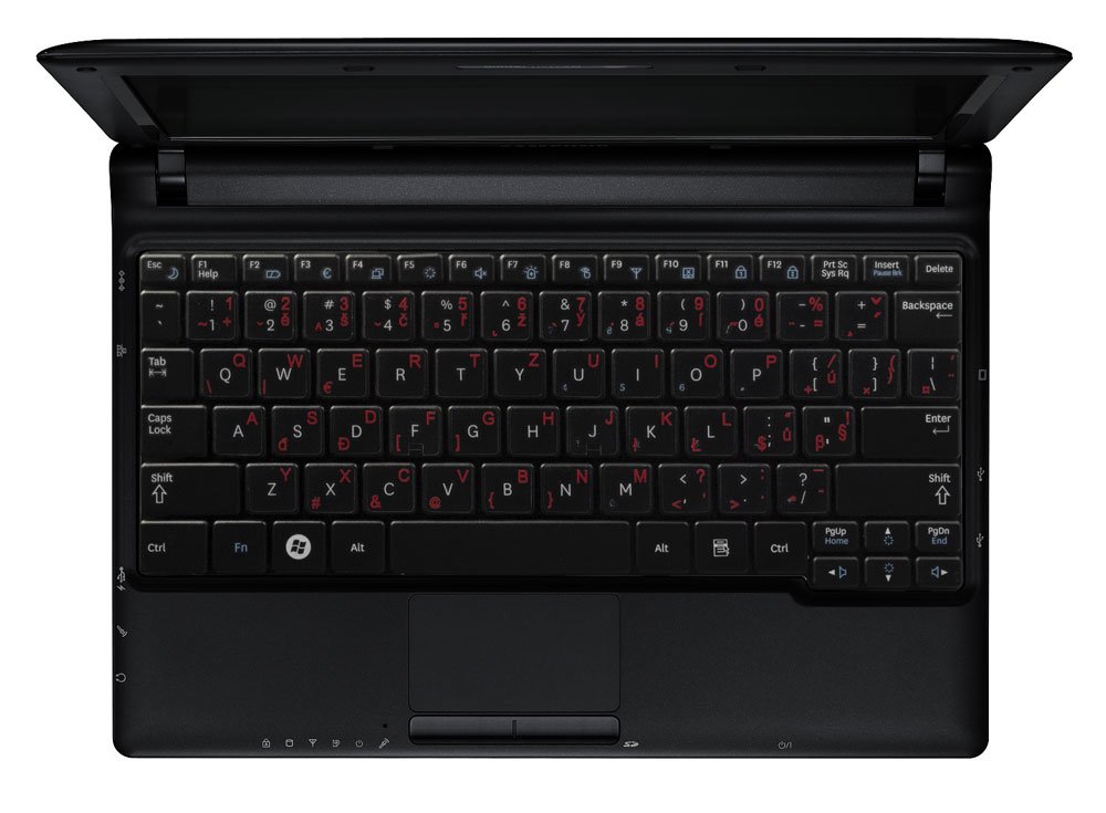 Spanish Keyboard Stickers with Red Letters on Transparent Background - 14x14 Size for Laptop, PC & Mac - Perfect for Bilingual Typing & Language Learning