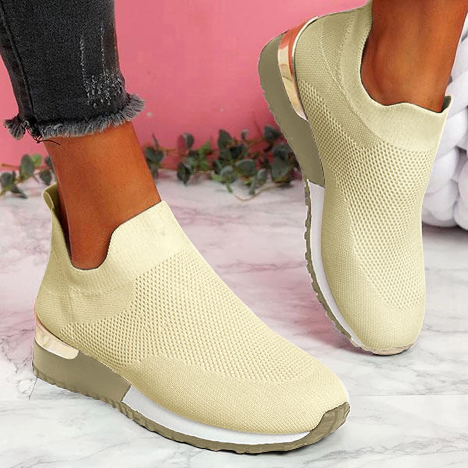 Women's Lightweight Slip-On Sneakers - Breathable Walking & Running Shoes for Gym, Workout & Casual Wear | Perfect for Fitness, Travel & Everyday Comfort