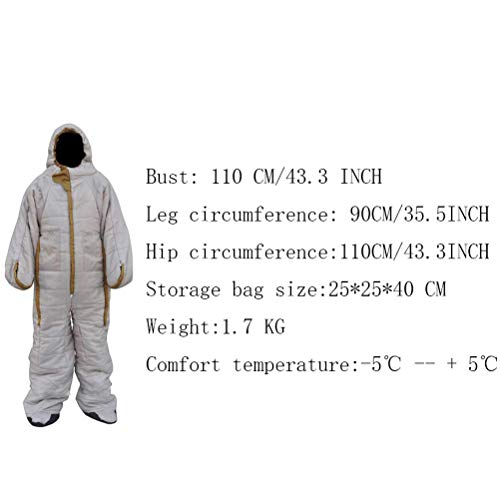 **3-Season Wearable Sleeping Bag with Feet - Waterproof & Windproof for Adults (160-180cm) - Portable Outdoor Camping Suit for RV Trips, Hiking & Backpacking - Includes Carry Bag**    *(Perfect for cold-weather camping, festivals, emergency preparedness, and cozy outdoor adventures!)*
