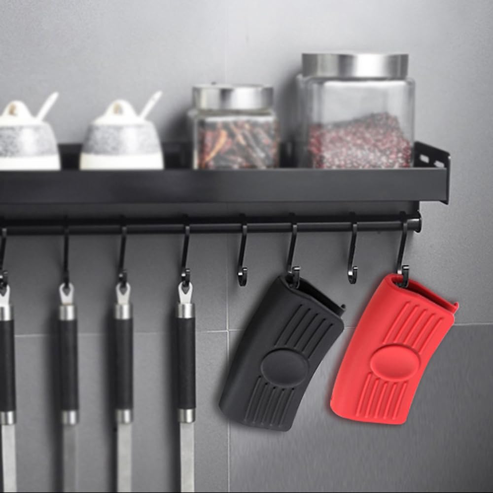 2 Pairs Heat-Resistant Silicone Handle Holders - Non-Slip Grip for Hot Pans, Griddles, Skillets & Baking Trays | Oven & Stove Safe | Perfect for Cooking, Grilling & Baking (Model-1)