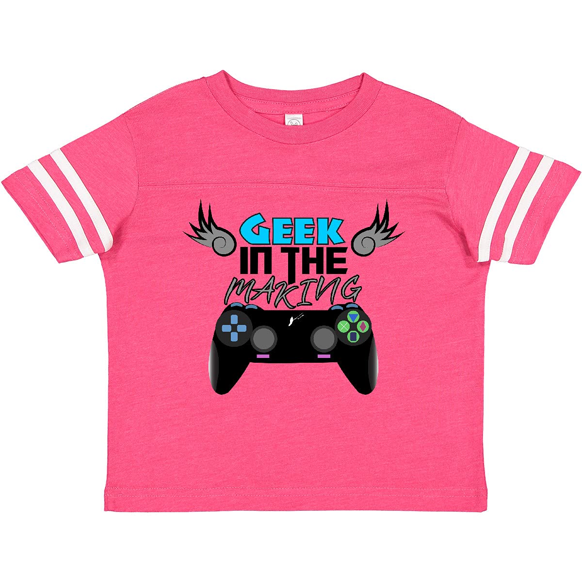 Inktastic Geek in The Making Black Video Game Controller Toddler T-Shirt - Fun Gaming Outfit for Kids & Toddlers - Perfect for Birthday Parties, Gaming Events & Casual Wear