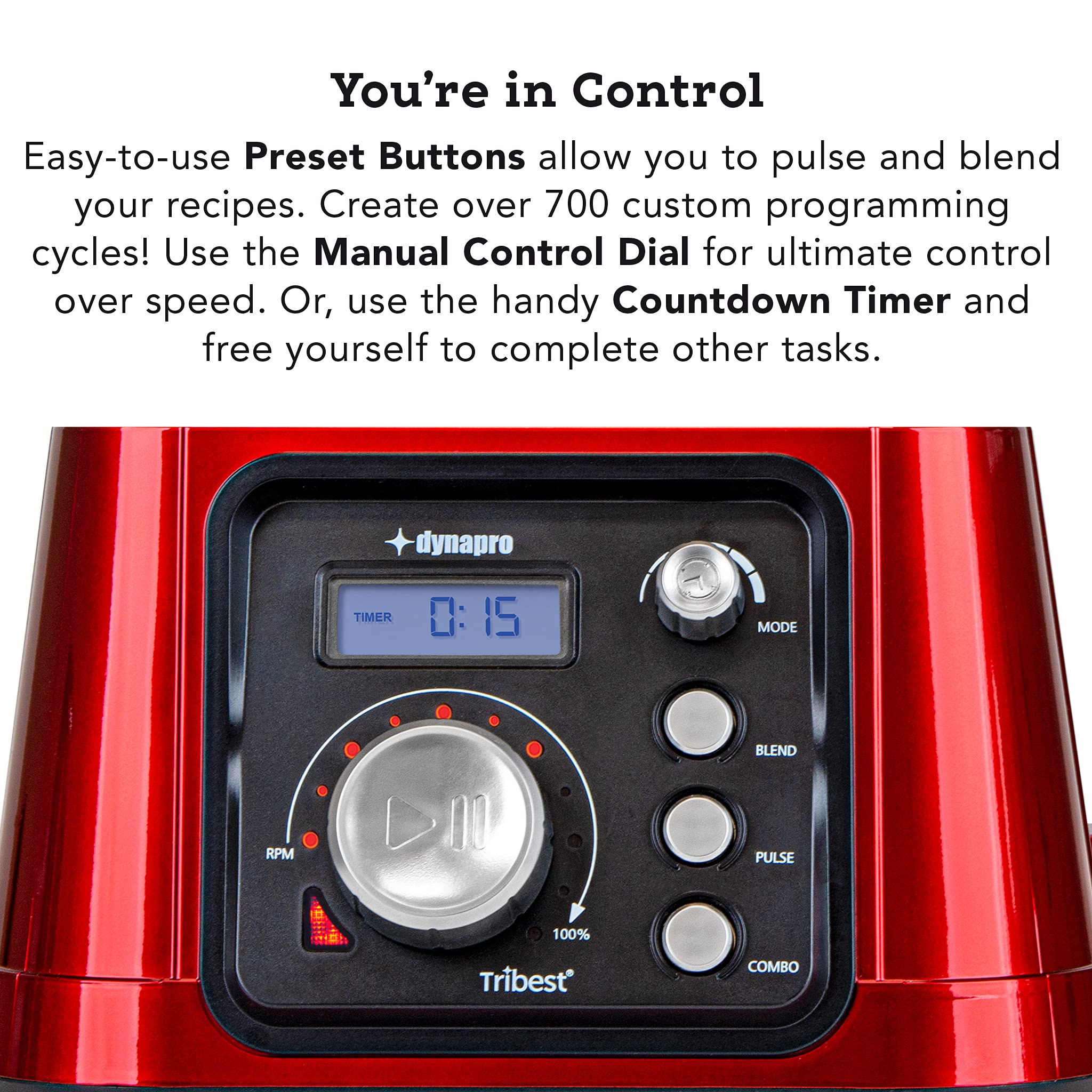 Tribest Dynapro DPS-2250 2.5HP Vacuum Blender - Commercial Grade for Smoothies & Juicing