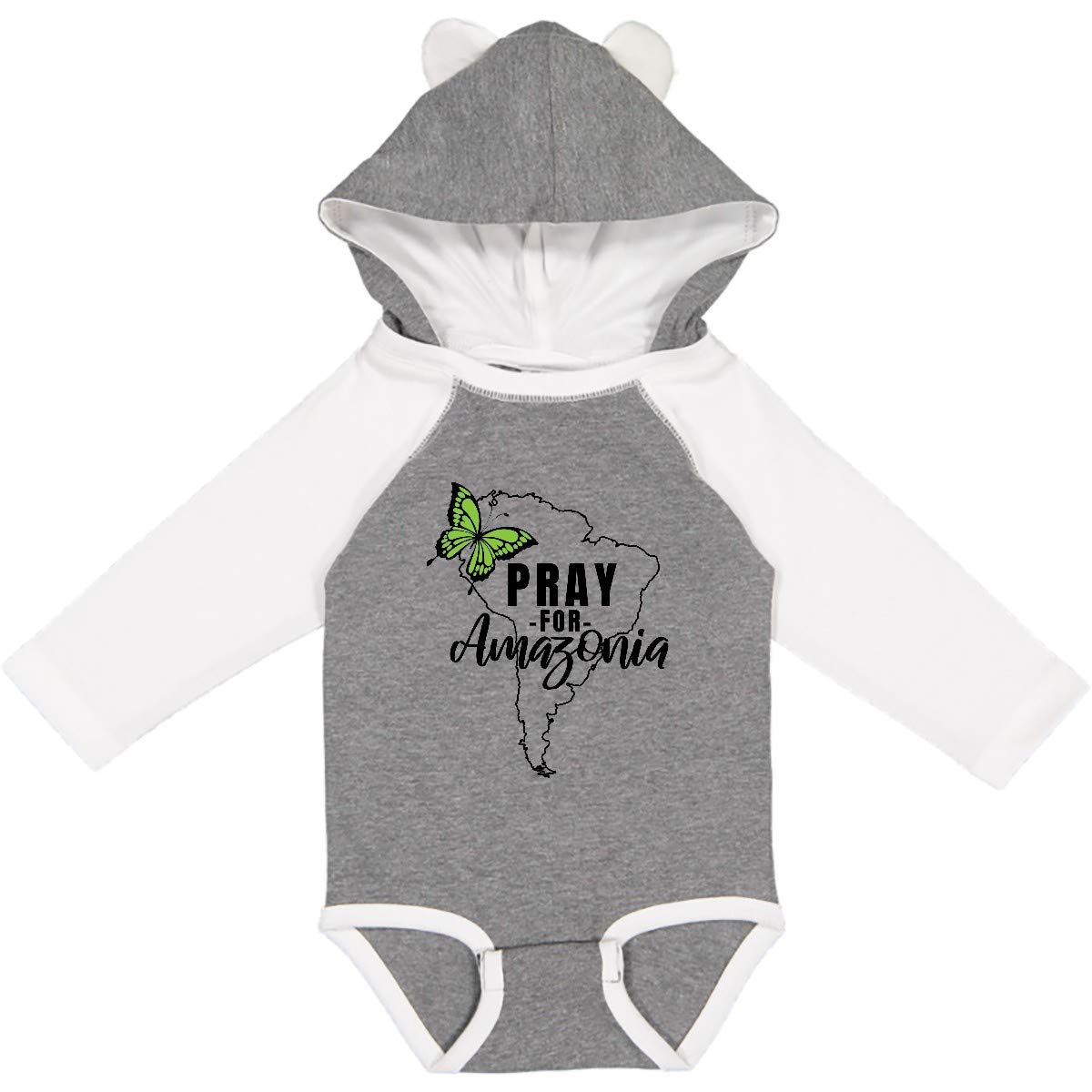 Inktastic Pray for Amazonia South America Silhouette Long Sleeve Baby Bodysuit - Cute Eco-Friendly Outfit for Infants, Perfect for Earth Day & Nature-Themed Events