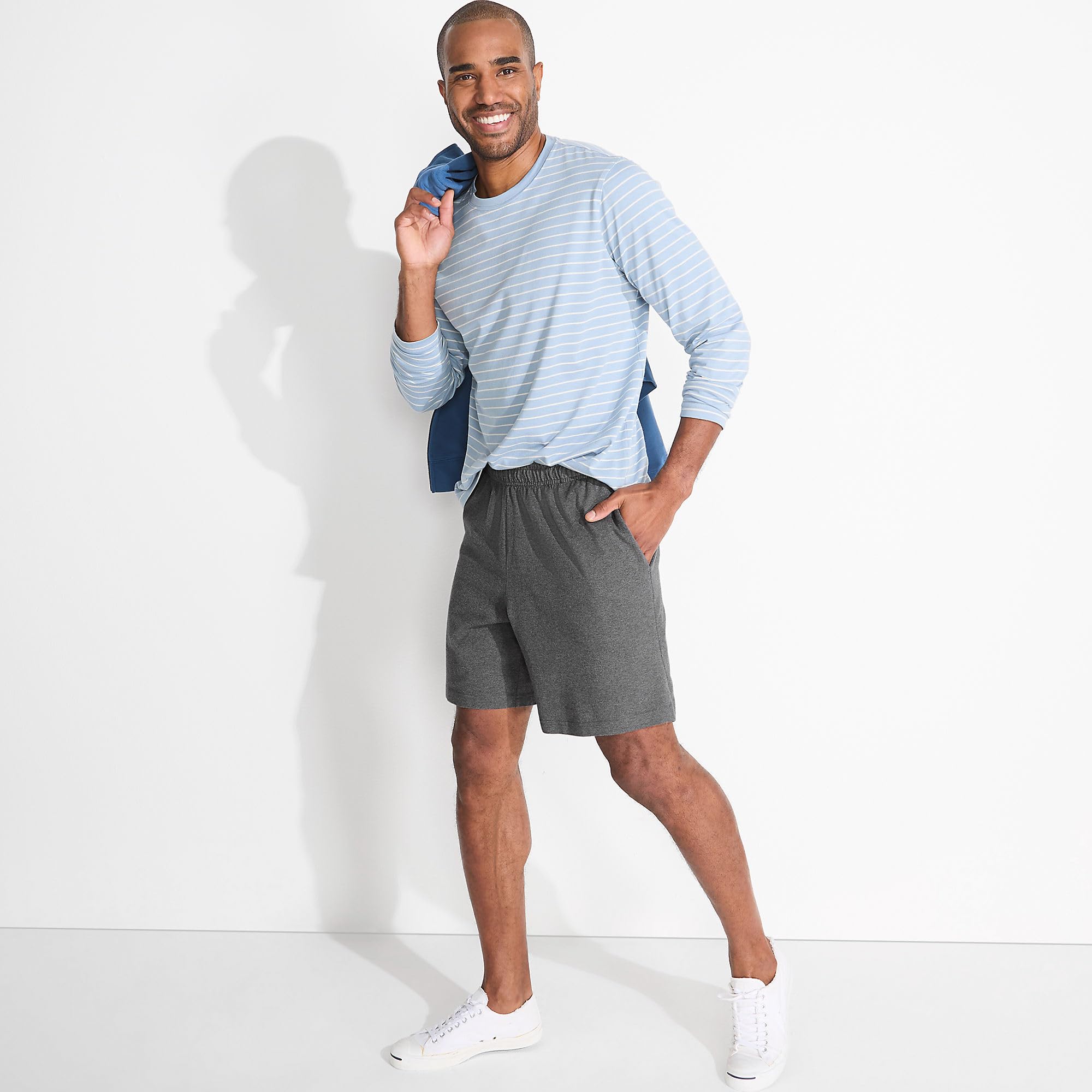 Lands' End Men's Jersey Knit Shorts - Comfortable Cotton Casual Shorts for Summer | Perfect for Beach, Lounge & Outdoor Activities