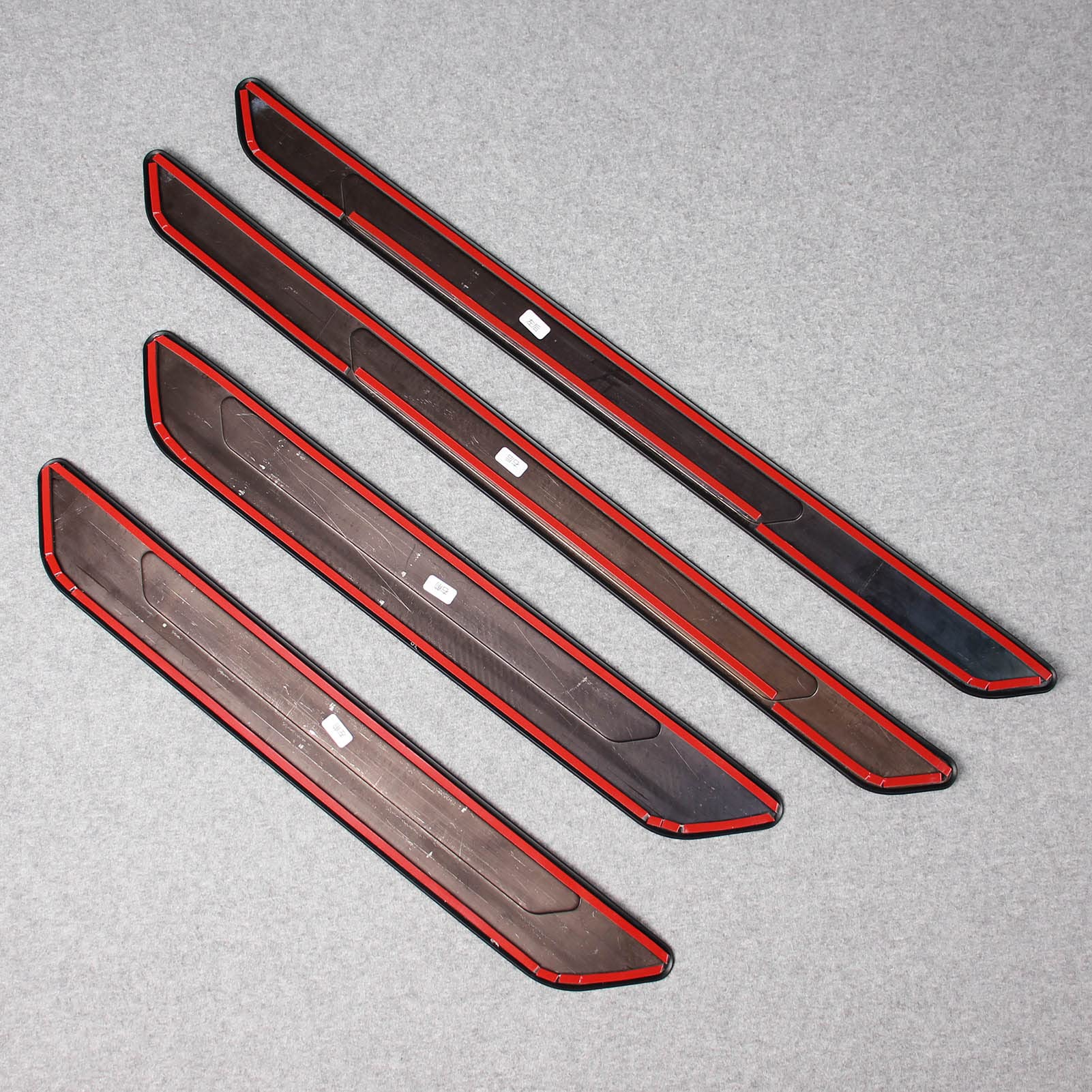 Beautost Stainless Steel Outside Door Sill Scuff Plate Guard Cover Trim for Toyota Sienna 2021-2025 - Carbon Fiber Black | Durable Protection & Stylish Upgrade for Car Exterior