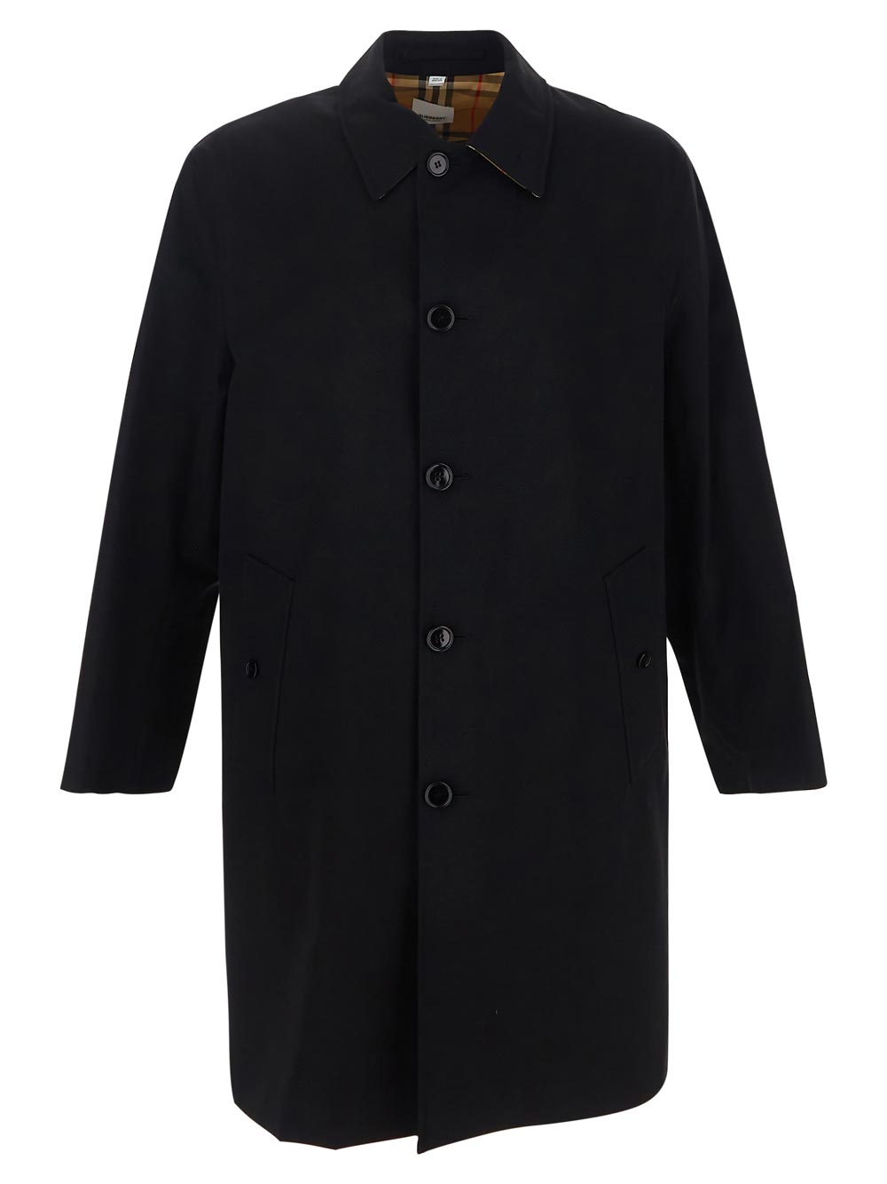 BURBERRY Men's Black Overcoat Coat | Classic Wool Trench Coat for Men | Formal & Casual Winter Outerwear