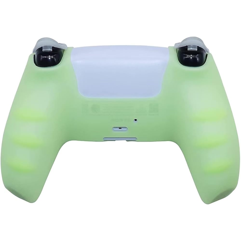 Glow in The Dark Anti-Slip Silicone Cover & Thumb Grips for PS5 Controller - 8 PCS Thumb Grips & 2 Grip Caps - Enhanced Grip for Gaming in Low Light