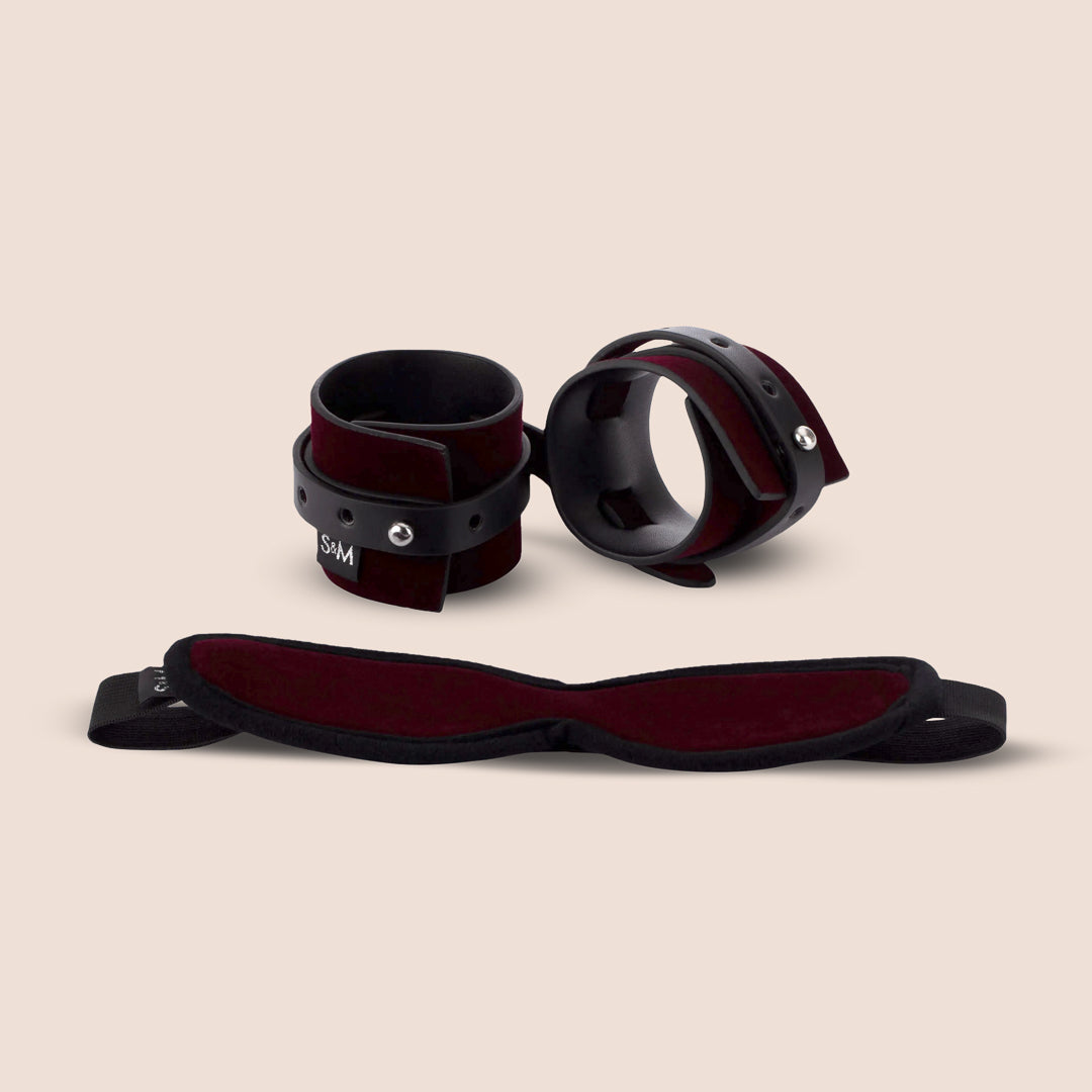 Sex & Mischief Enchanted Kit - Velvety Blindfold & Matching Cuffs for Couples | Romantic Bondage Set for Sensual Play, Spicing Up Relationships & Adult Games | Perfect for Valentine's Day, Anniversary Gifts & Bedroom Accessories