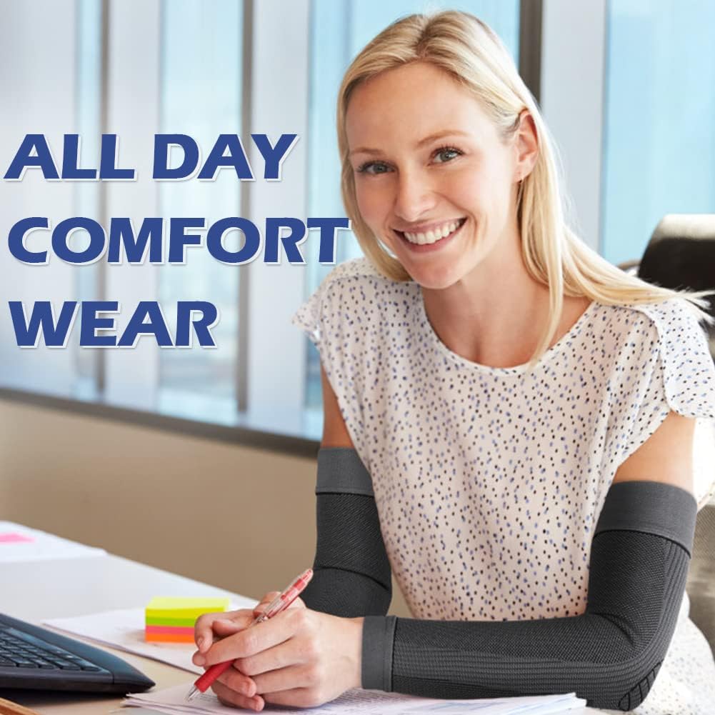 Beister Compression Arm Sleeves for Men & Women - Elbow Support Sleeves for Sports, Workout & Recovery - Non-Slip Full Arm Protection (Pair) - Ideal for Basketball, Tennis, Gym & Arthritis Relief