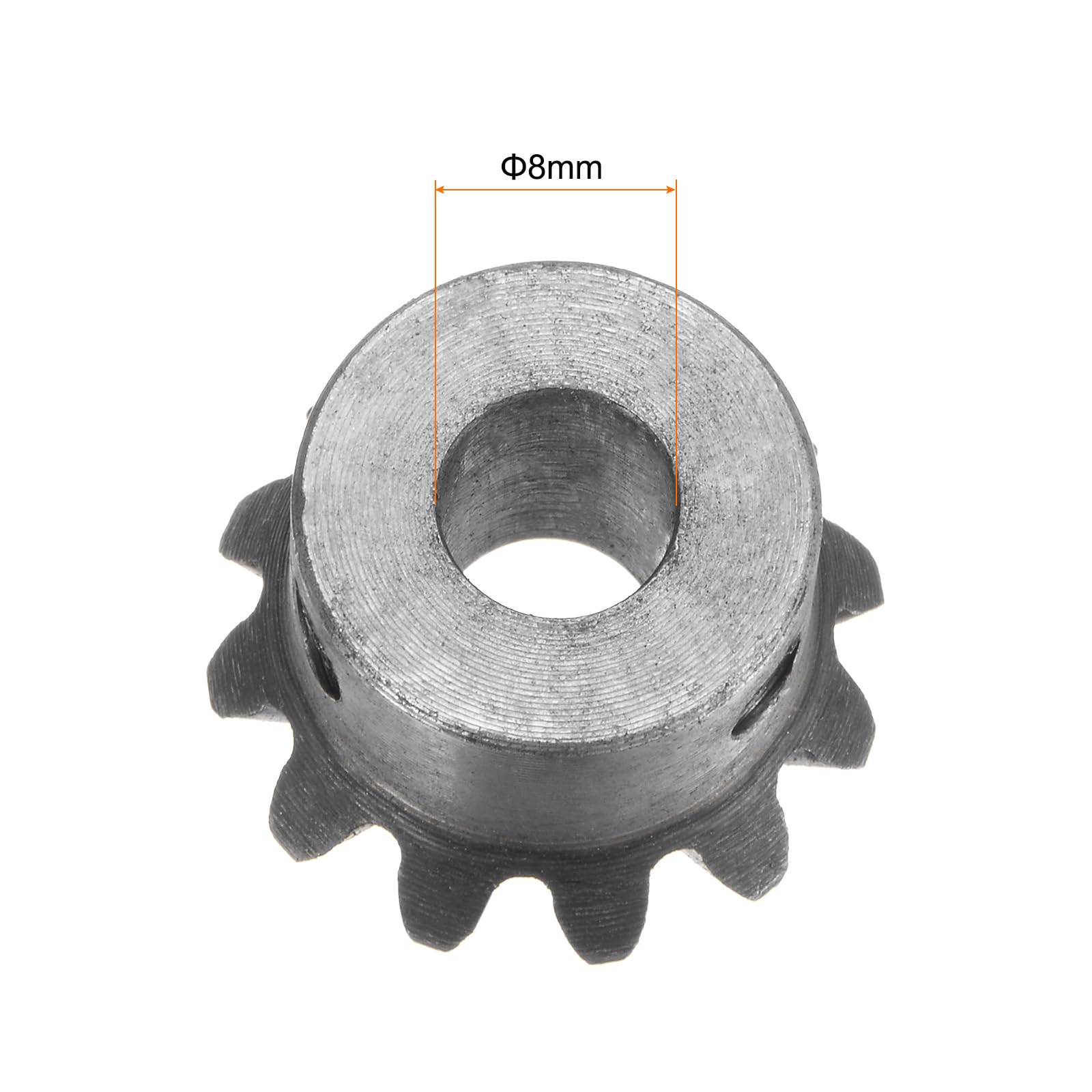 HARFINGTON 2pcs 1M 12 Teeth Bevel Gear with 8mm Shaft Hole, 1:1 Ratio Tapered Bevel Pinion Gear, 45# Steel 2 Module 90 Degree Steering Gear - Perfect for Hardware Mechanical Rotation, Robotics, CNC Machines and DIY Projects