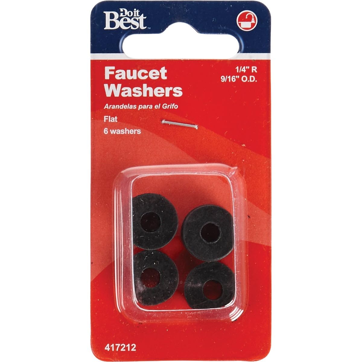 Do it Flat Faucet Washers - 10 Pack Durable Rubber Seals for Leaky Faucets - Perfect for Kitchen Sink, Bathroom & Outdoor Faucet Repairs