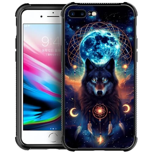 Blue Moon Wolf Dreamcatcher Starry Night