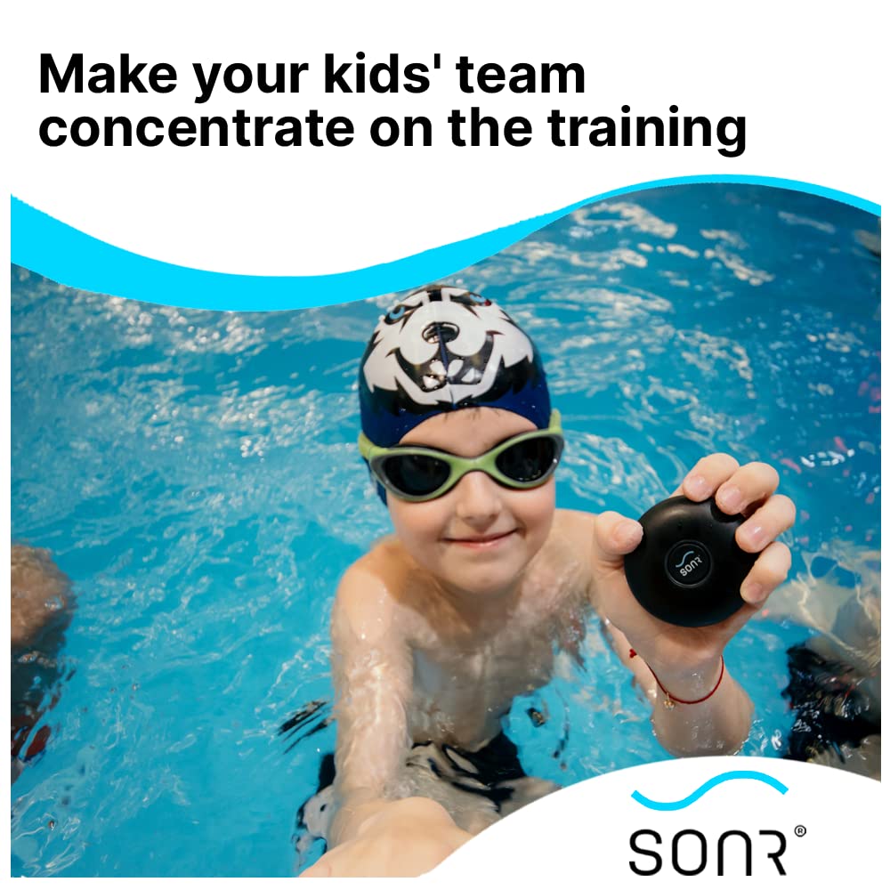 SONR Swim Coach Communicator - Waterproof Wireless Headset with Bone Conduction Technology for Underwater Swimming | Real-Time Coaching & Metronome Features | Perfect Coach Gift for Swim Training, Competitions & Aquatic Sports