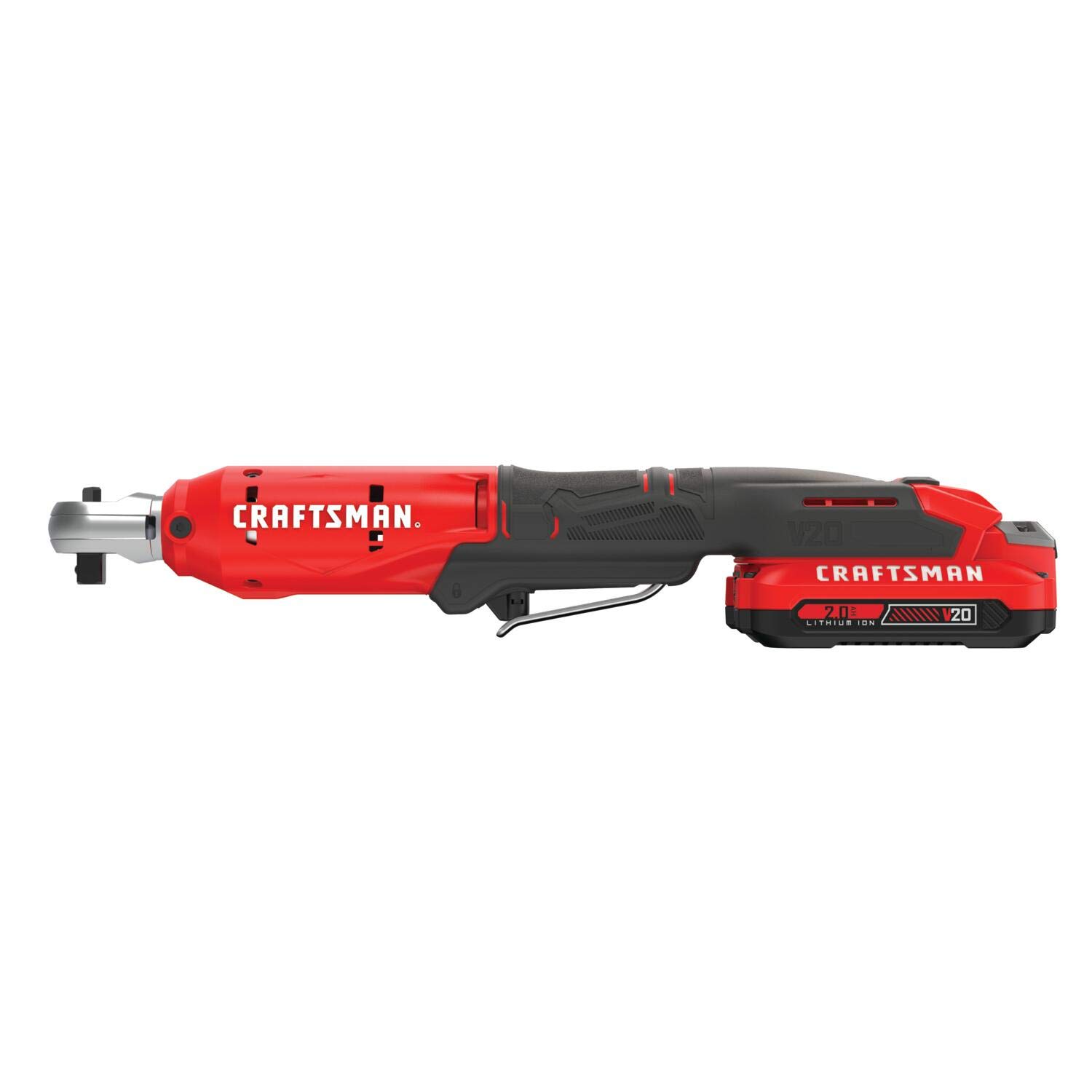 CRAFTSMAN V20 Cordless Ratchet Wrench Kit - 3/8 Inch Drive, 300 RPM, 35 ft-lbs Torque with Battery & Charger (CMCF930D1) - Perfect for Automotive Repairs, DIY Projects & Tight Space Fastening