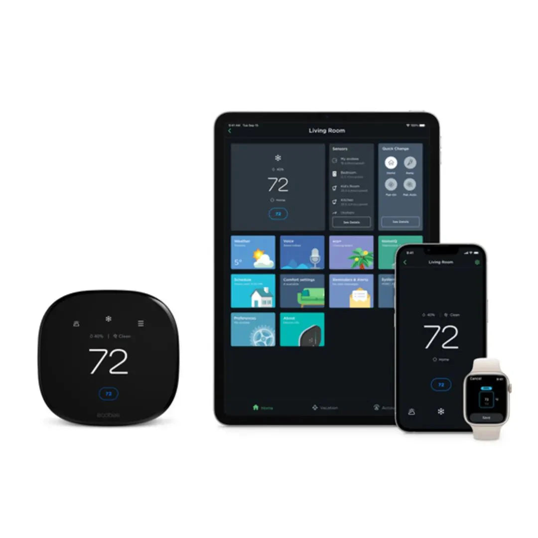 Ecobee Smart Thermostat Premium - WiFi Programmable Thermostat with Voice Control & Room Sensors | Save Energy & Money | Perfect for Smart Homes & Office Automation